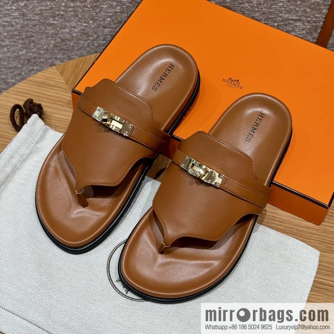HERMES 258 Empire tow, calfskin/calfskin brown/brown