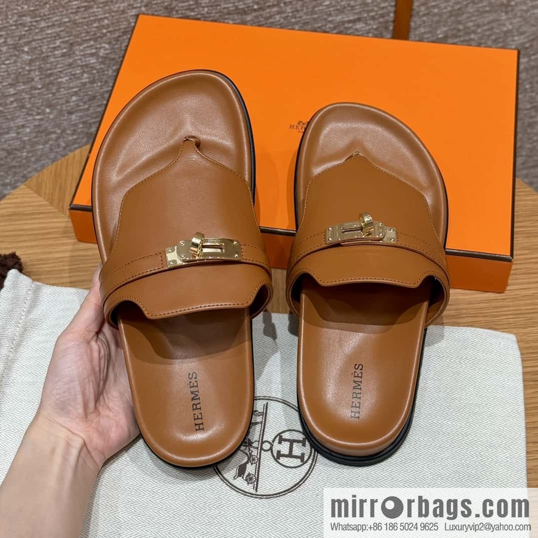 HERMES 258 Empire tow, calfskin/calfskin brown/brown