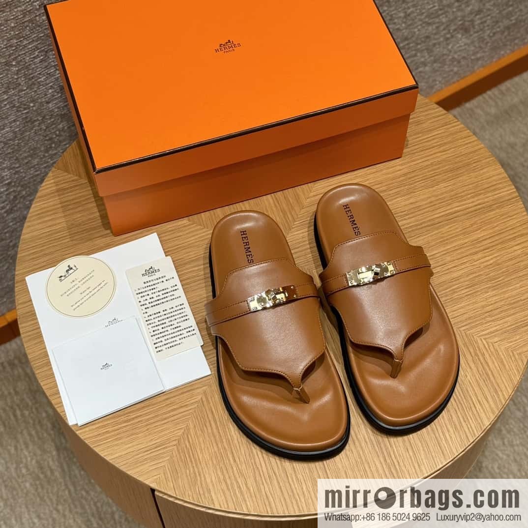 HERMES 258 Empire tow, calfskin/calfskin brown/brown