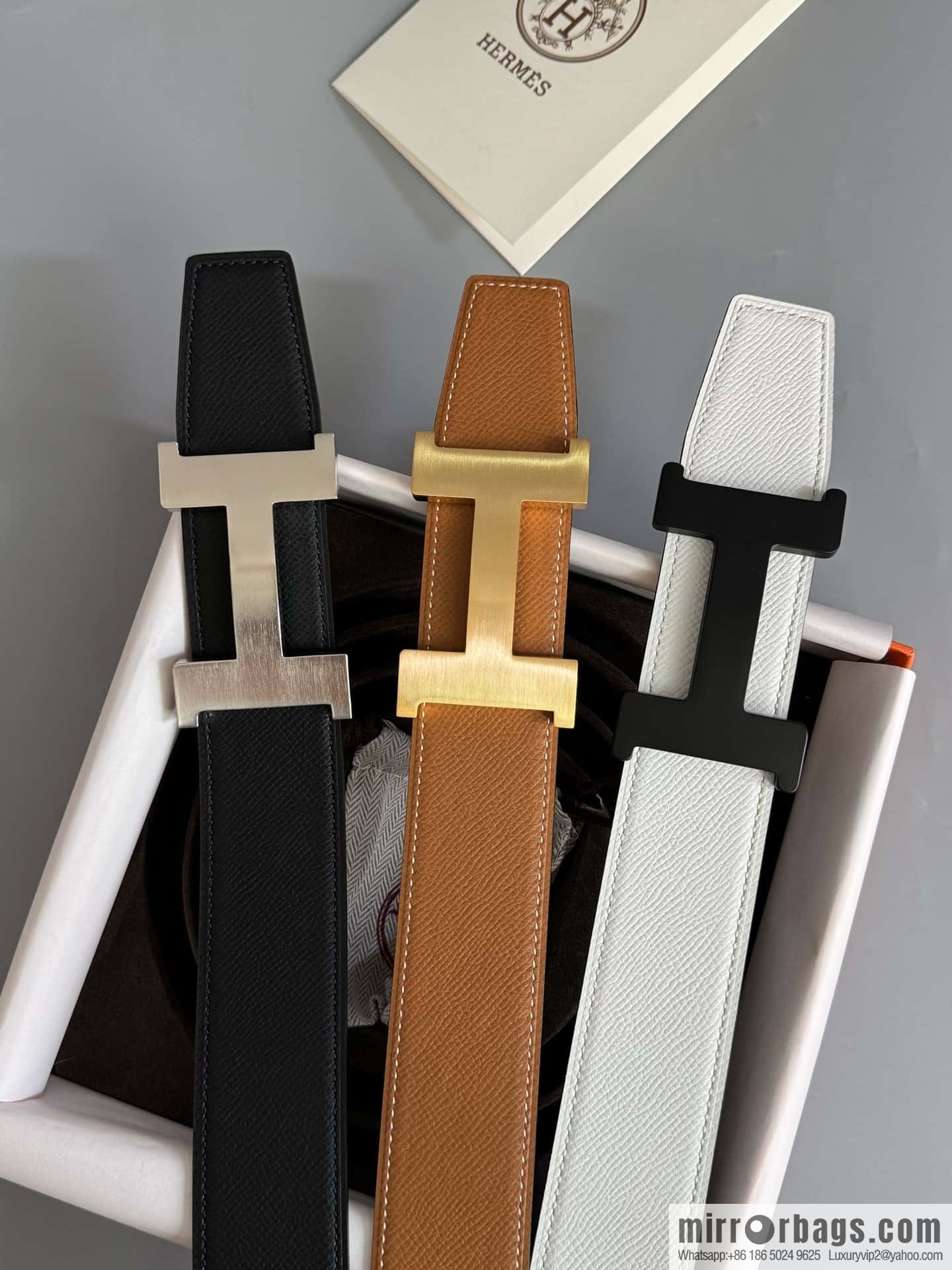 HERMES Double-sided imported palm texture 38mm belt