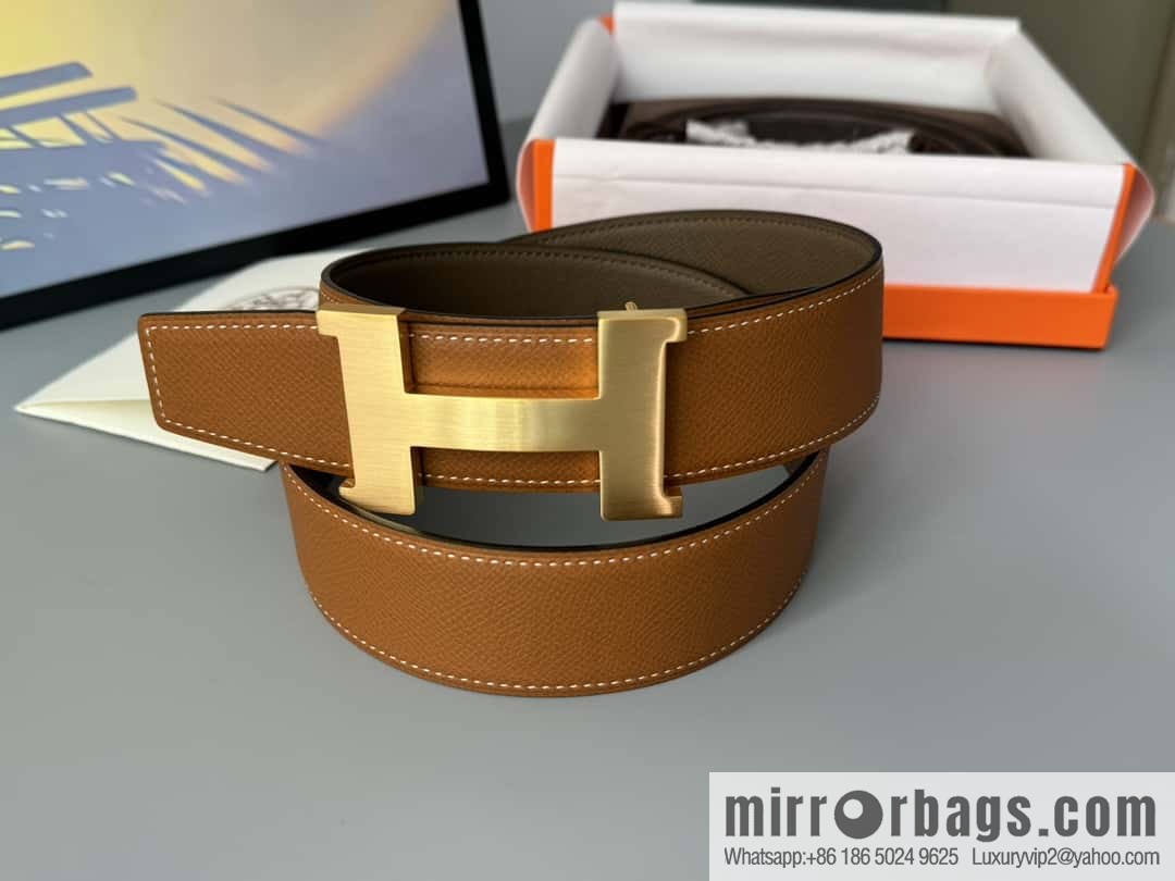 HERMES Double-sided imported palm texture 38mm belt