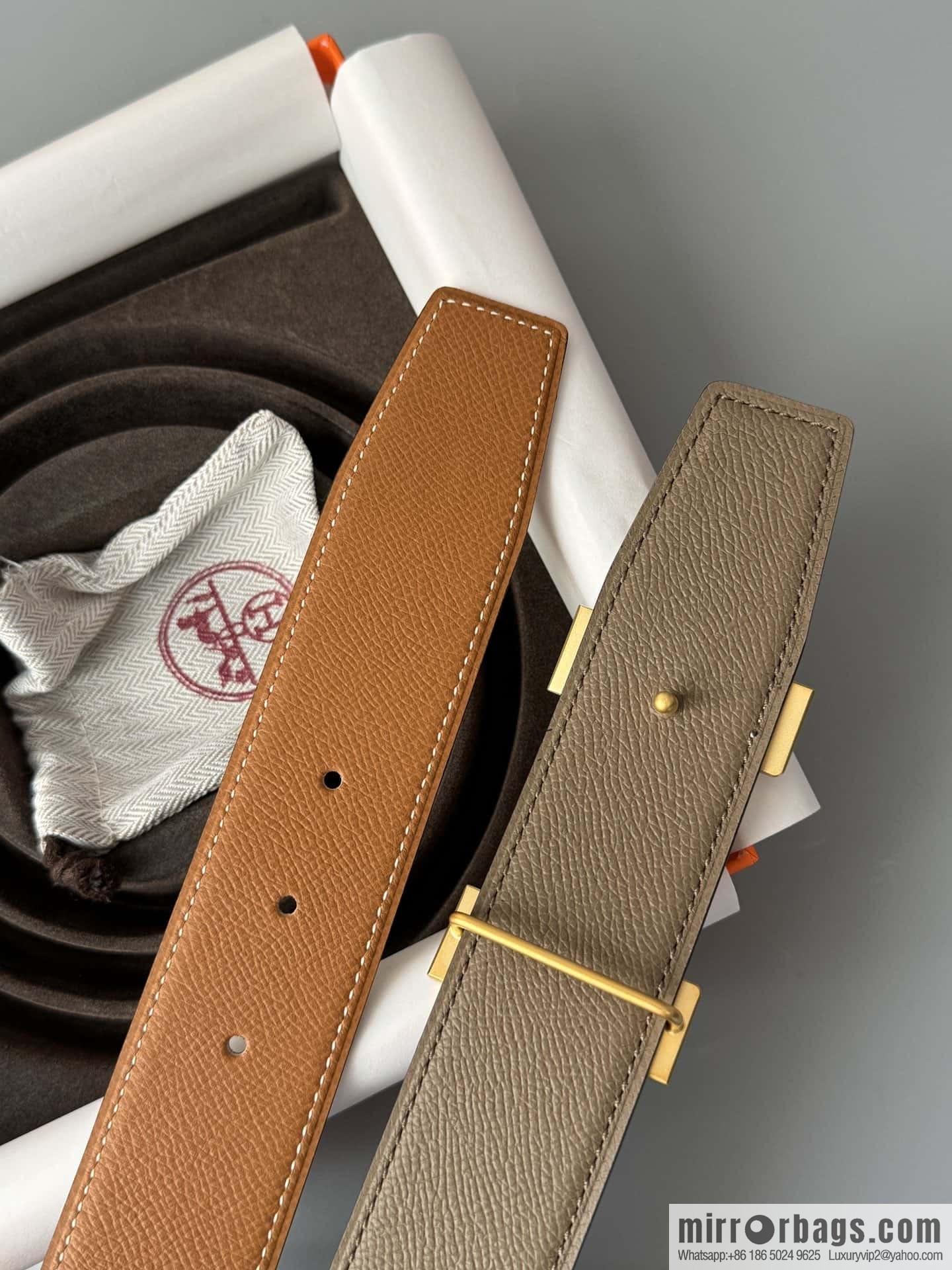HERMES Double-sided imported palm texture 38mm belt