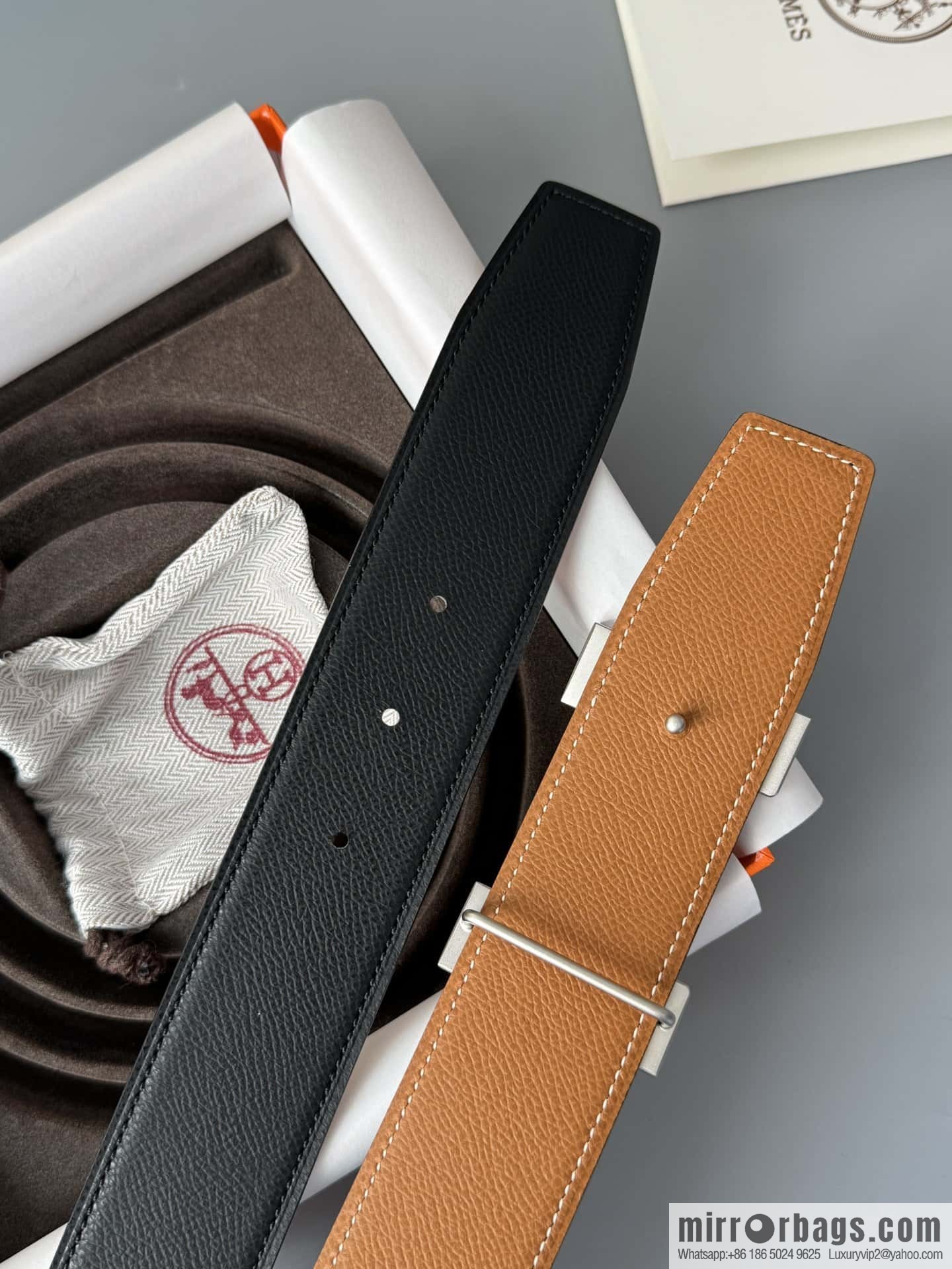 HERMES Double-sided imported palm texture 38mm belt