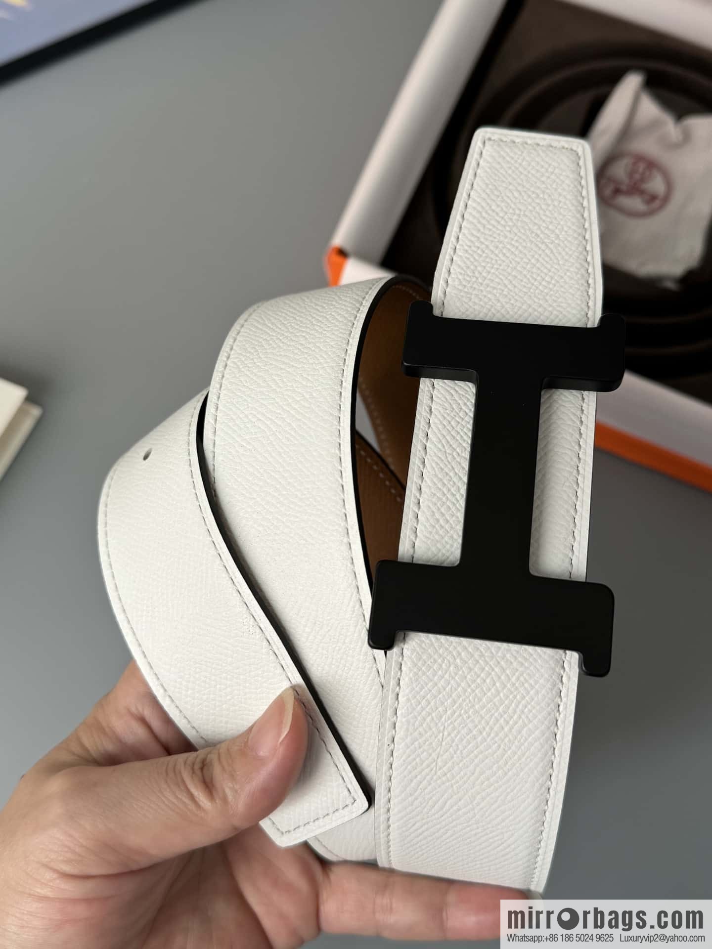 HERMES Double-sided imported palm texture 38mm belt