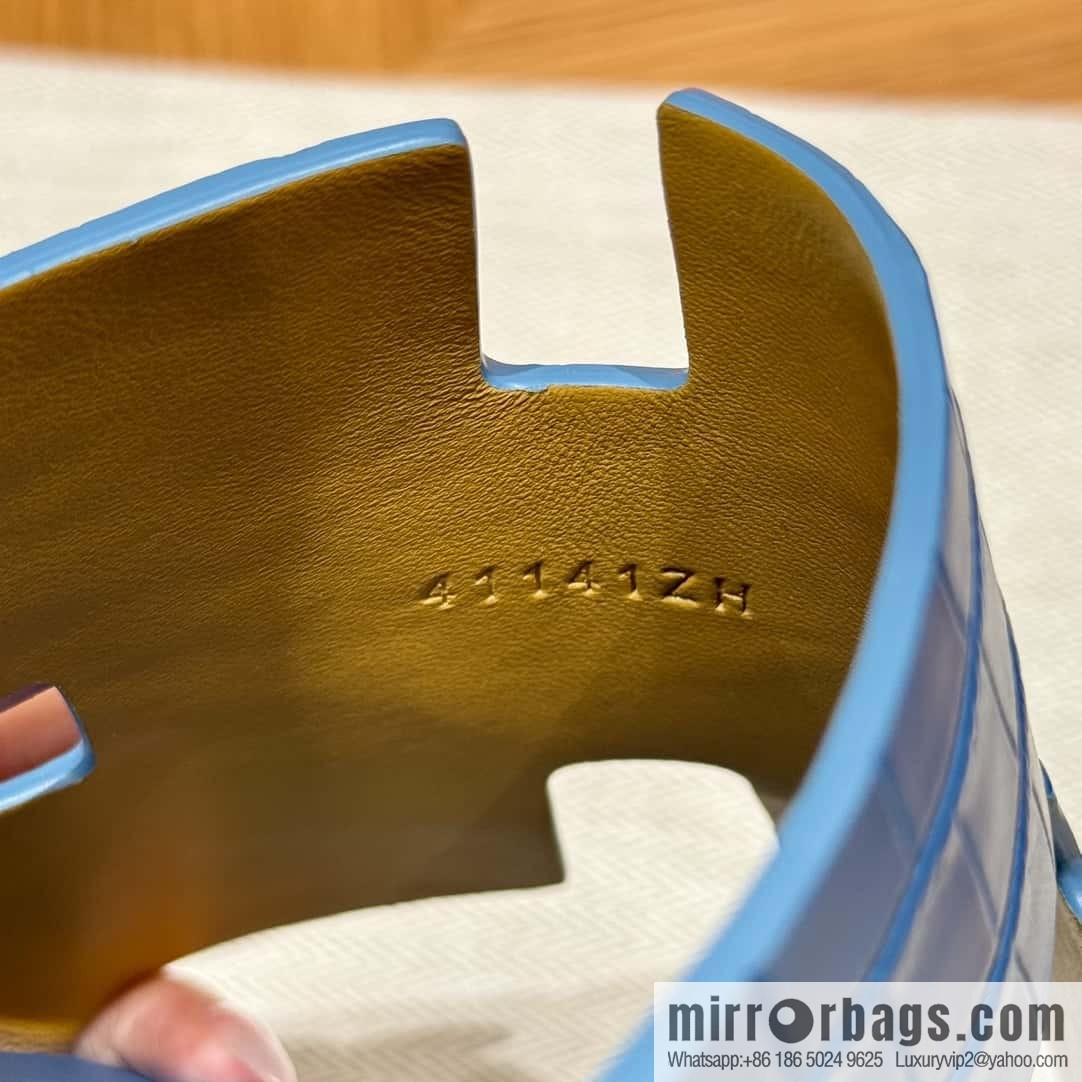 HERMES 182 -Lzmir Men's slippers, Florida blue/OF/with blue feet