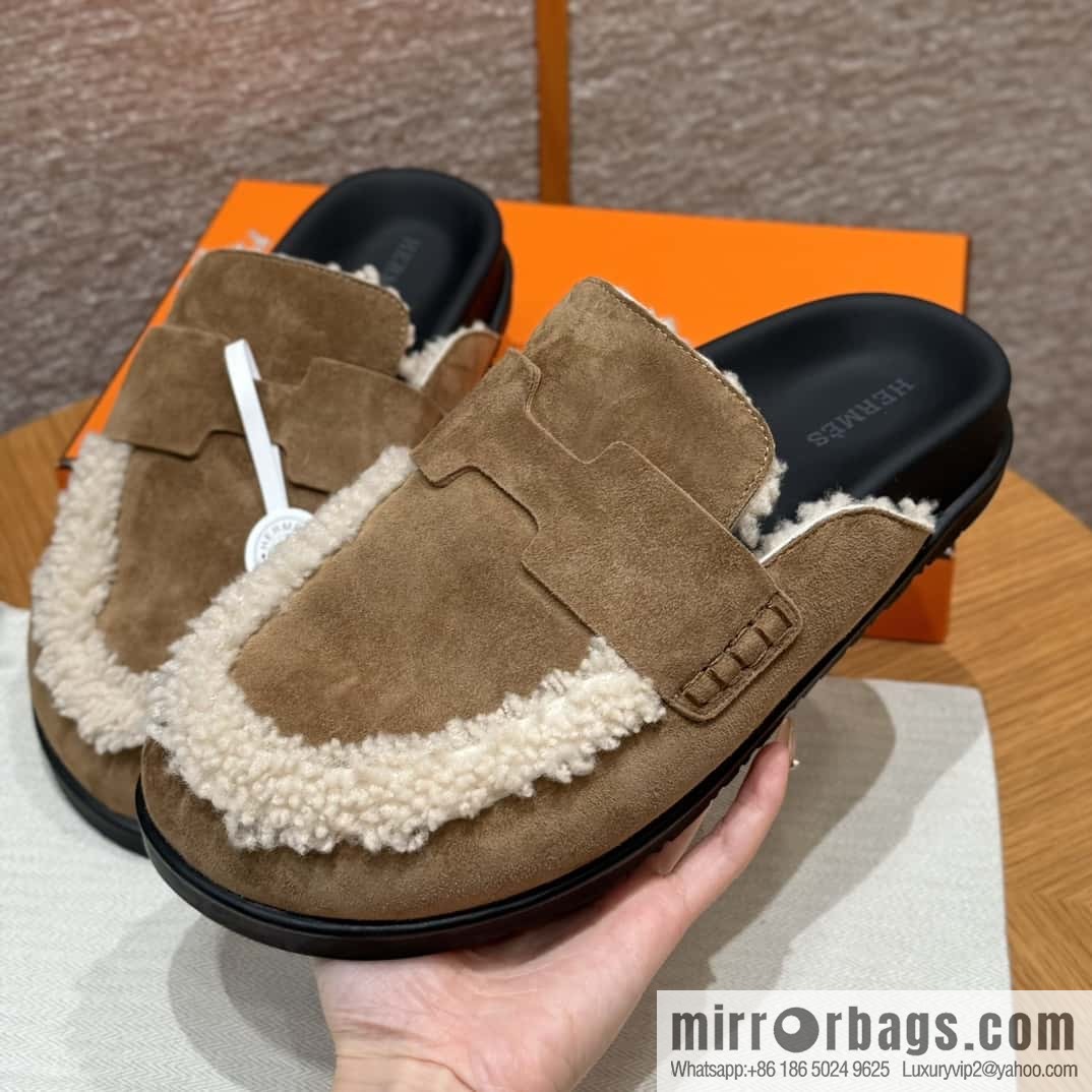 HERMES 190 Go Müller, frosted brown/Brun fume suede calf leather/Suede calf leather