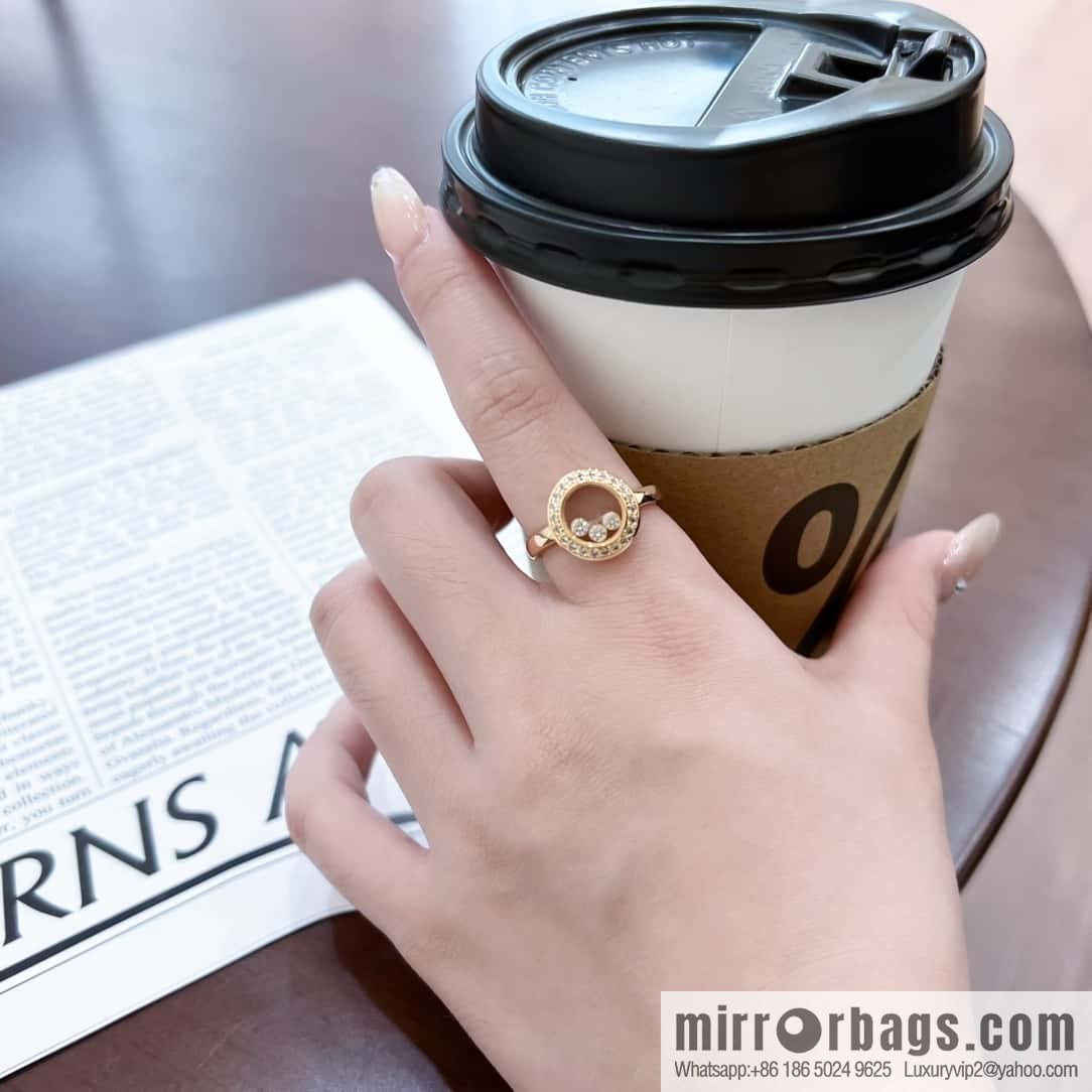❗️New ❗️ Chopard HAPPY DIAMONDS full diamond round three diamond ring