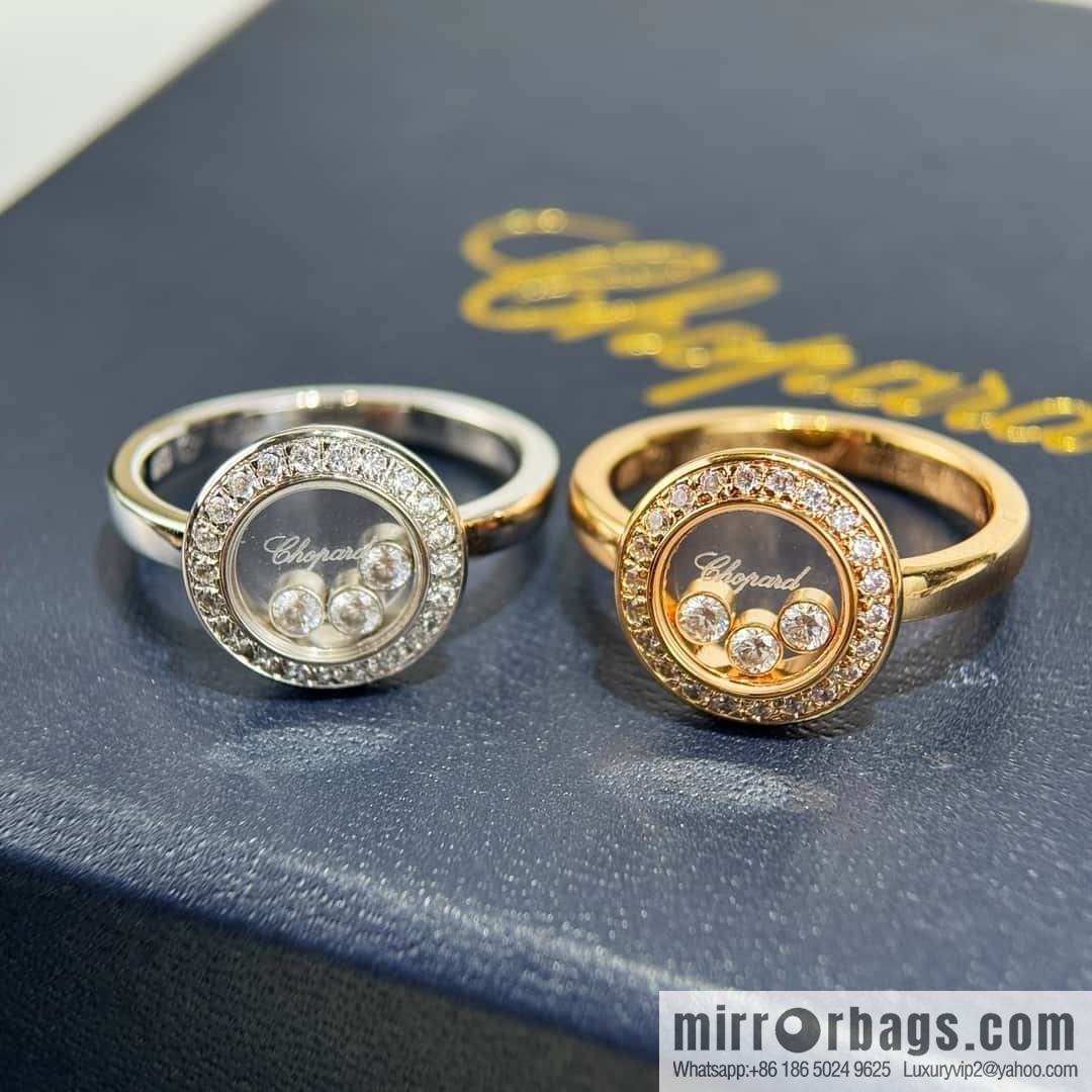 ❗️New ❗️ Chopard HAPPY DIAMONDS full diamond round three diamond ring
