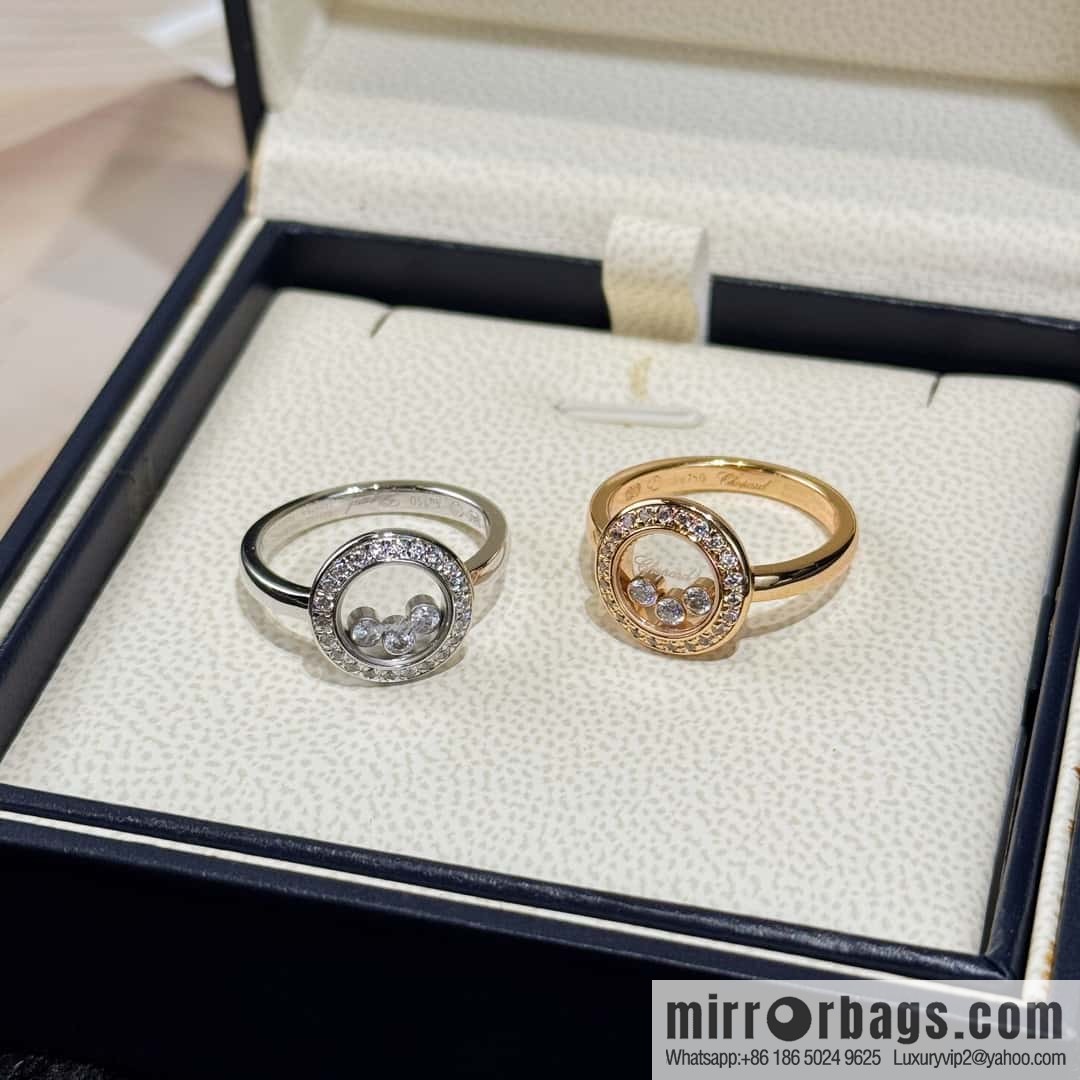 ❗️New ❗️ Chopard HAPPY DIAMONDS full diamond round three diamond ring