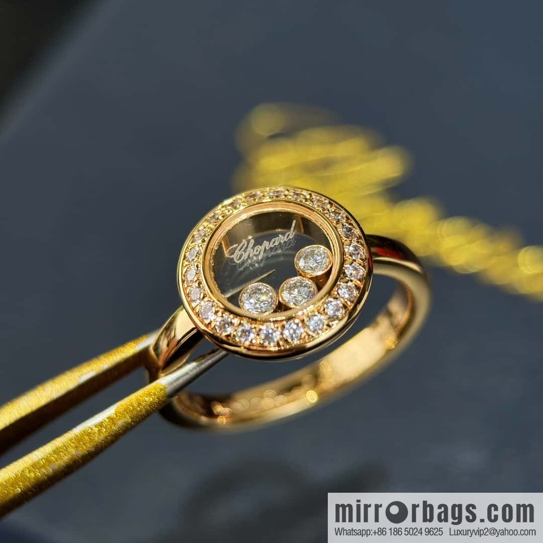 ❗️New ❗️ Chopard HAPPY DIAMONDS full diamond round three diamond ring