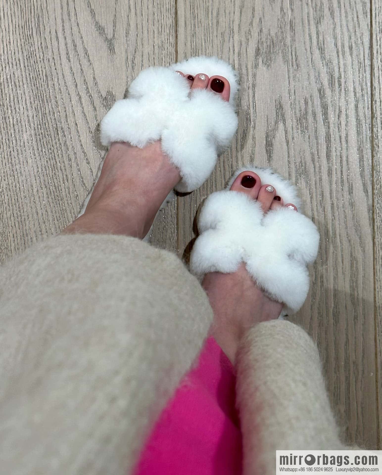 HERMES 181 Oran sandals, pure white/Blanc wool/woolskin