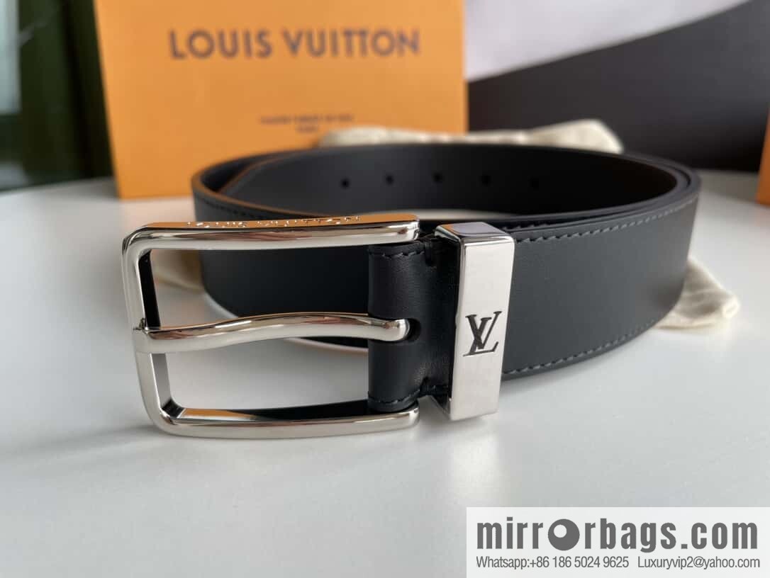 LV -35mm wide calfskin belt