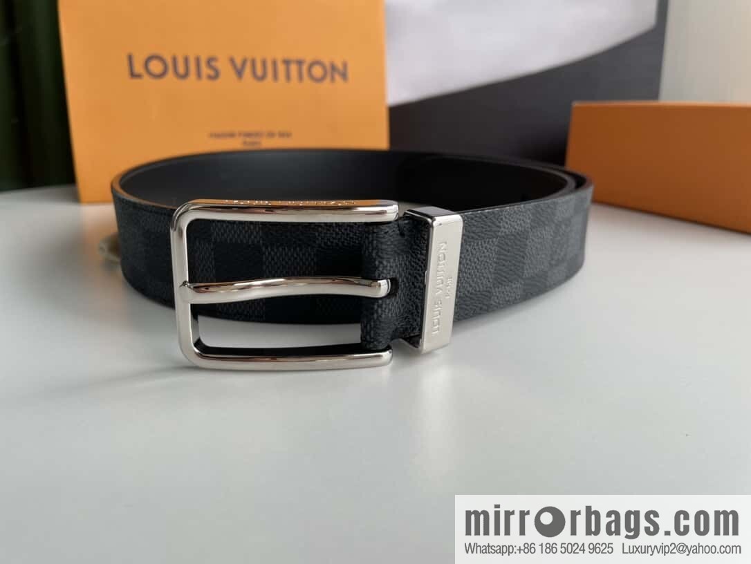 LV -35mm wide calfskin belt