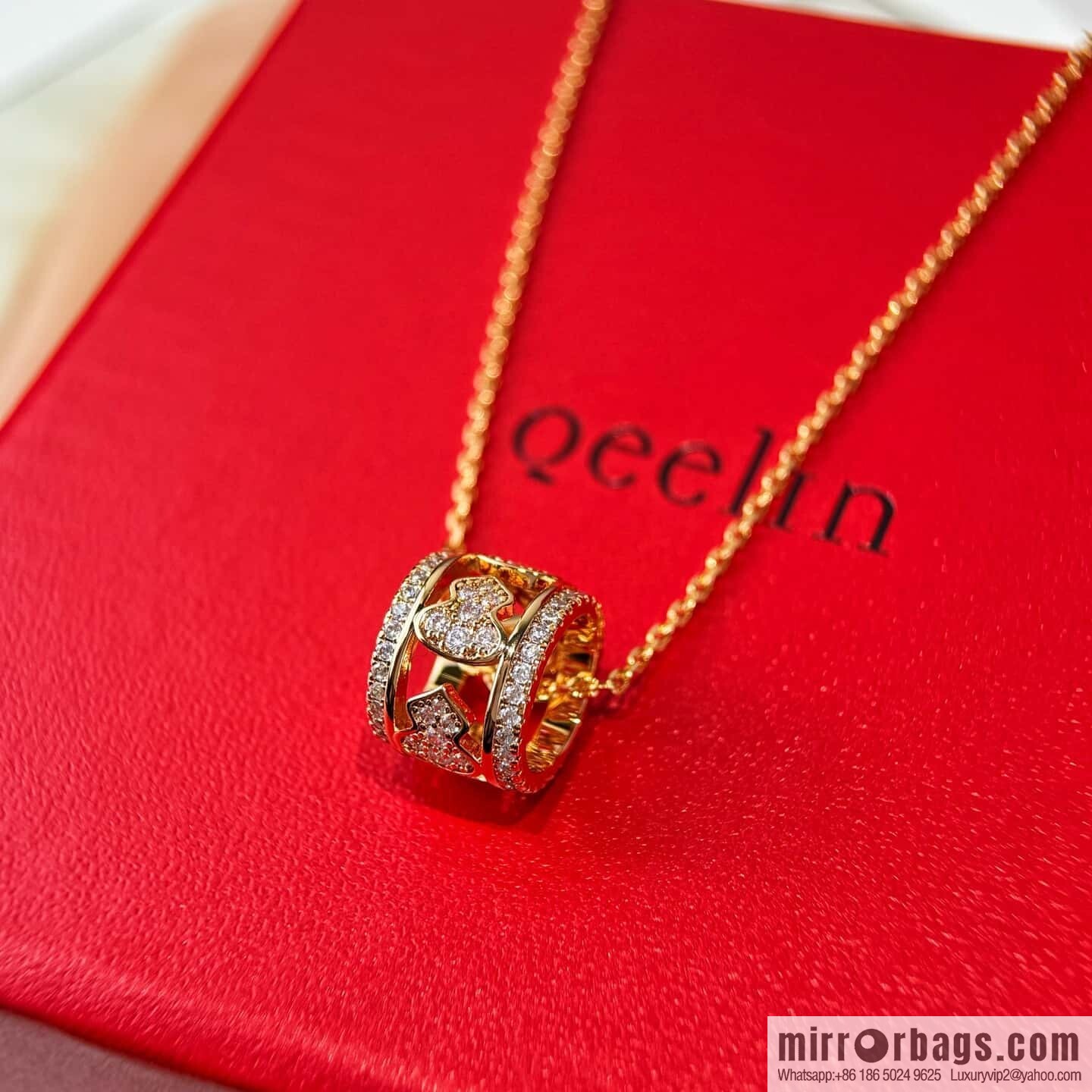 ❗️New ❗️ ☀️ Qeelin Petite Wulu Circle Gourd Necklace ☀️