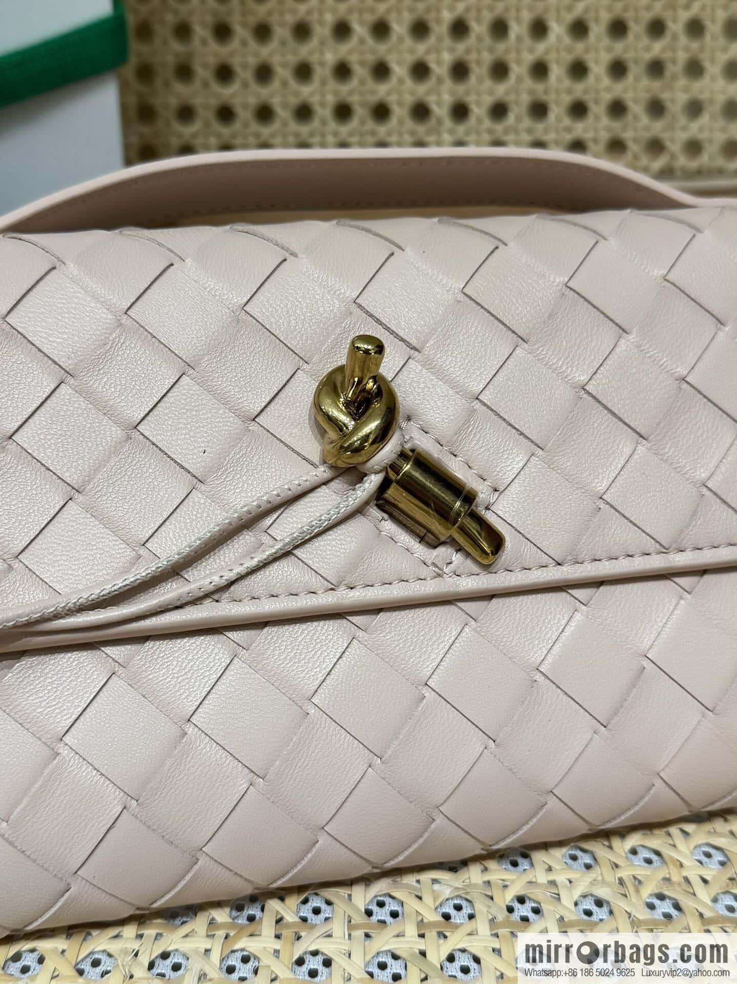 BV Andiamond Clutch Bag 741511 Lotus Powder