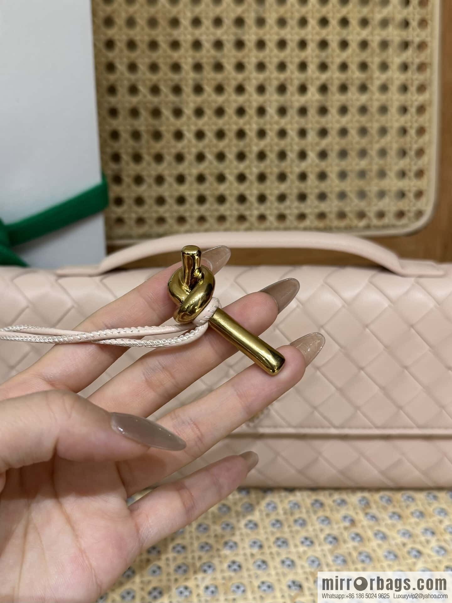 BV Andiamond Clutch Bag 741511 Lotus Powder