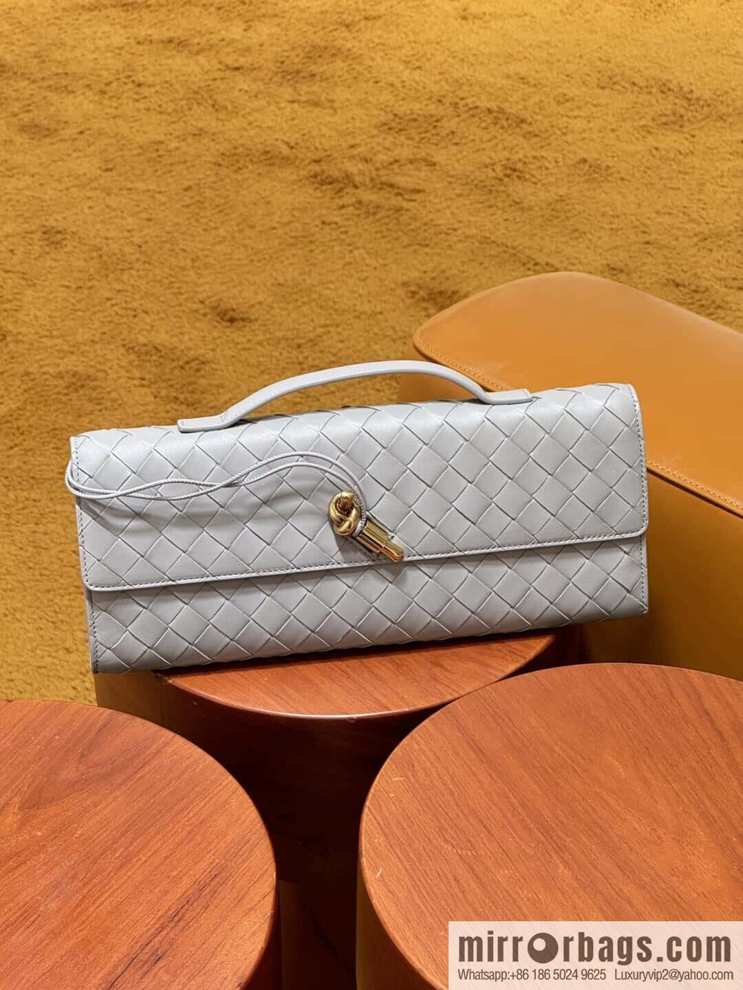 BV Andiamond Clutch 741511 Silver Grey