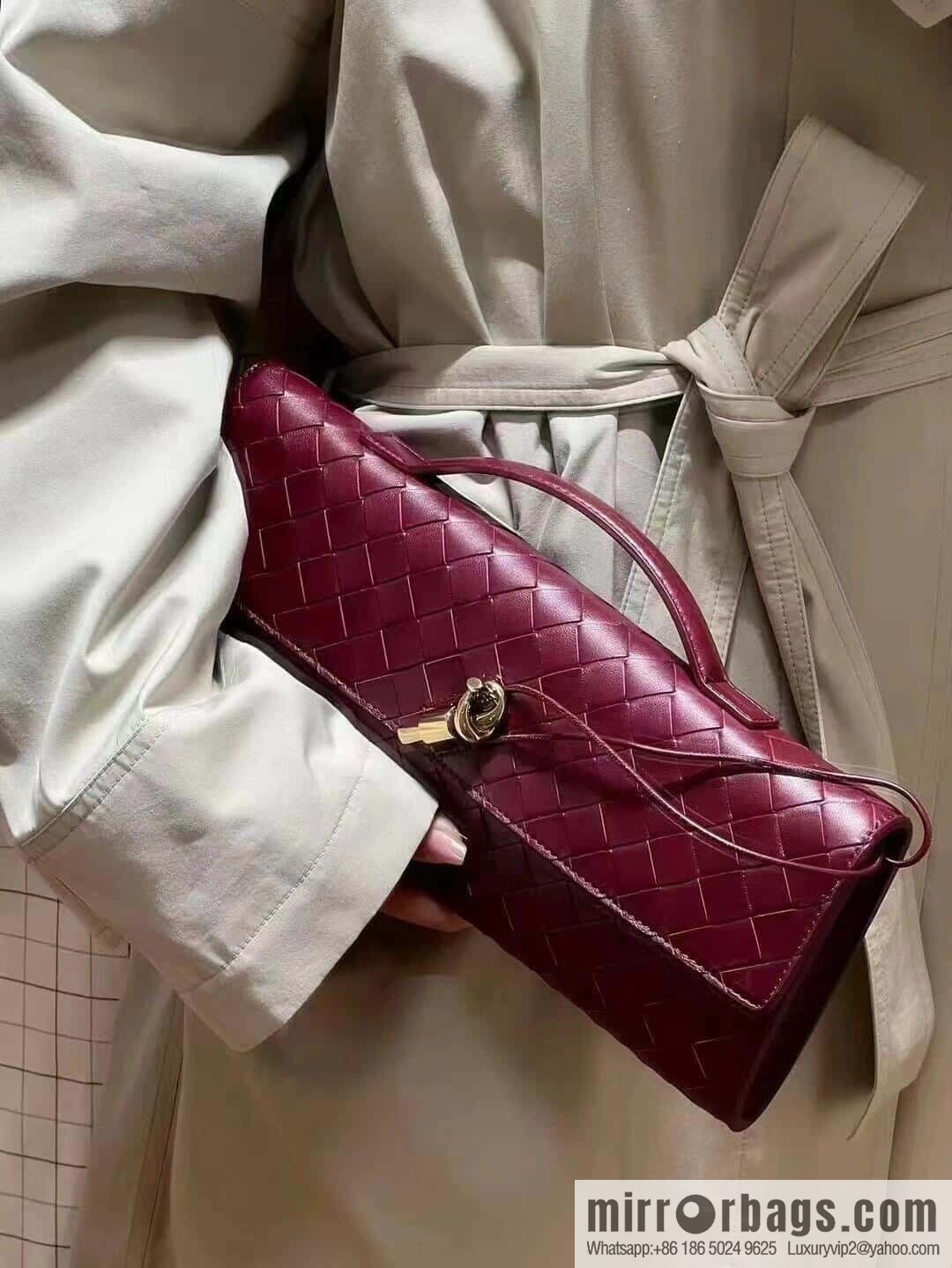 BV Andiamond Clutch 741511 Barolo Burgundy