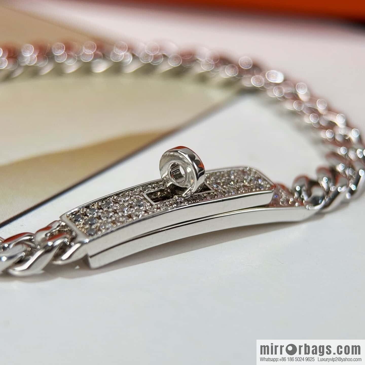 ❗️New ❗️ New ☑️ HERMES Kelly gourmette Cuban chain bracelet