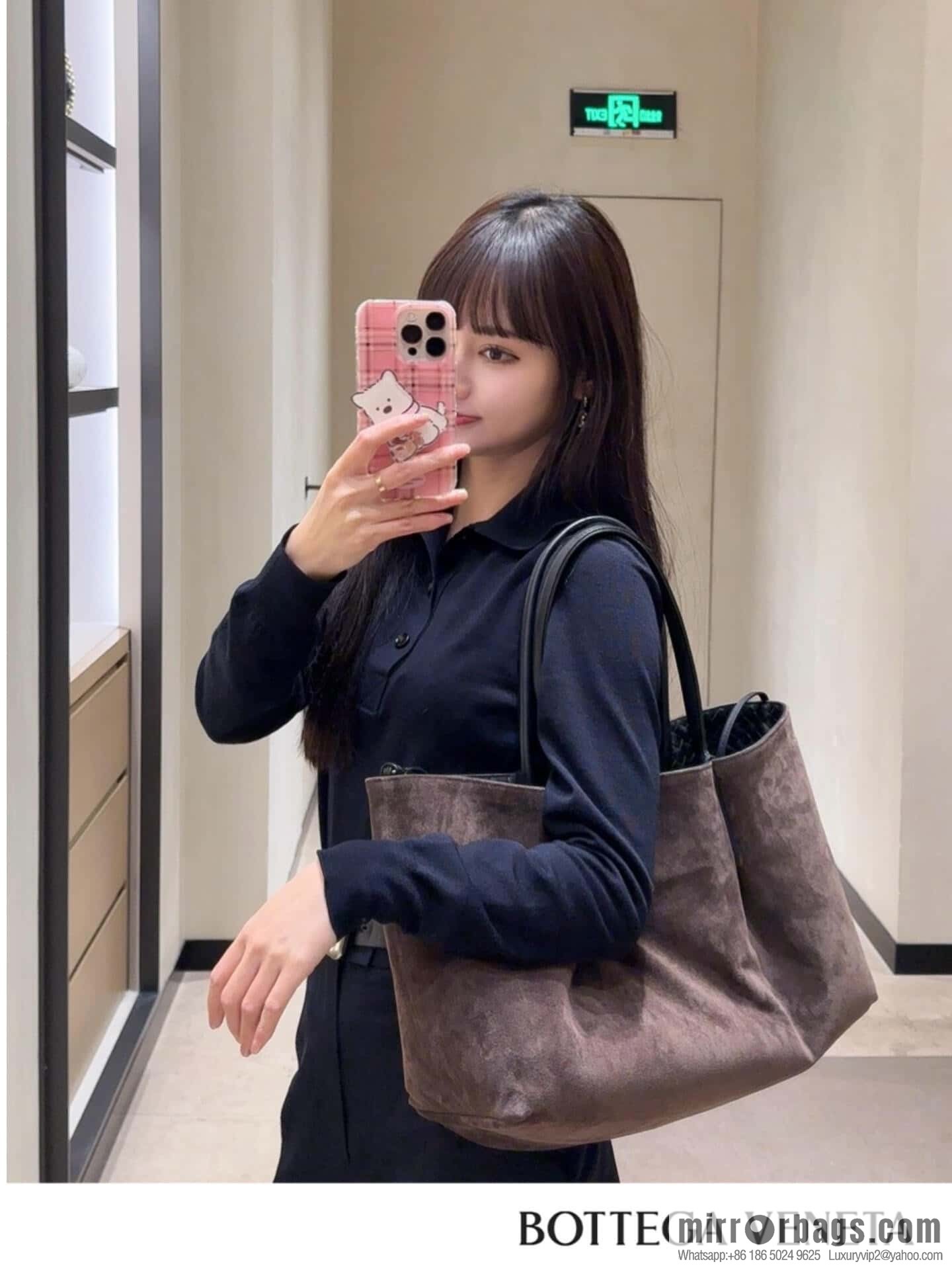 BV Large Pinacoteca Tote Bag 817166 Black