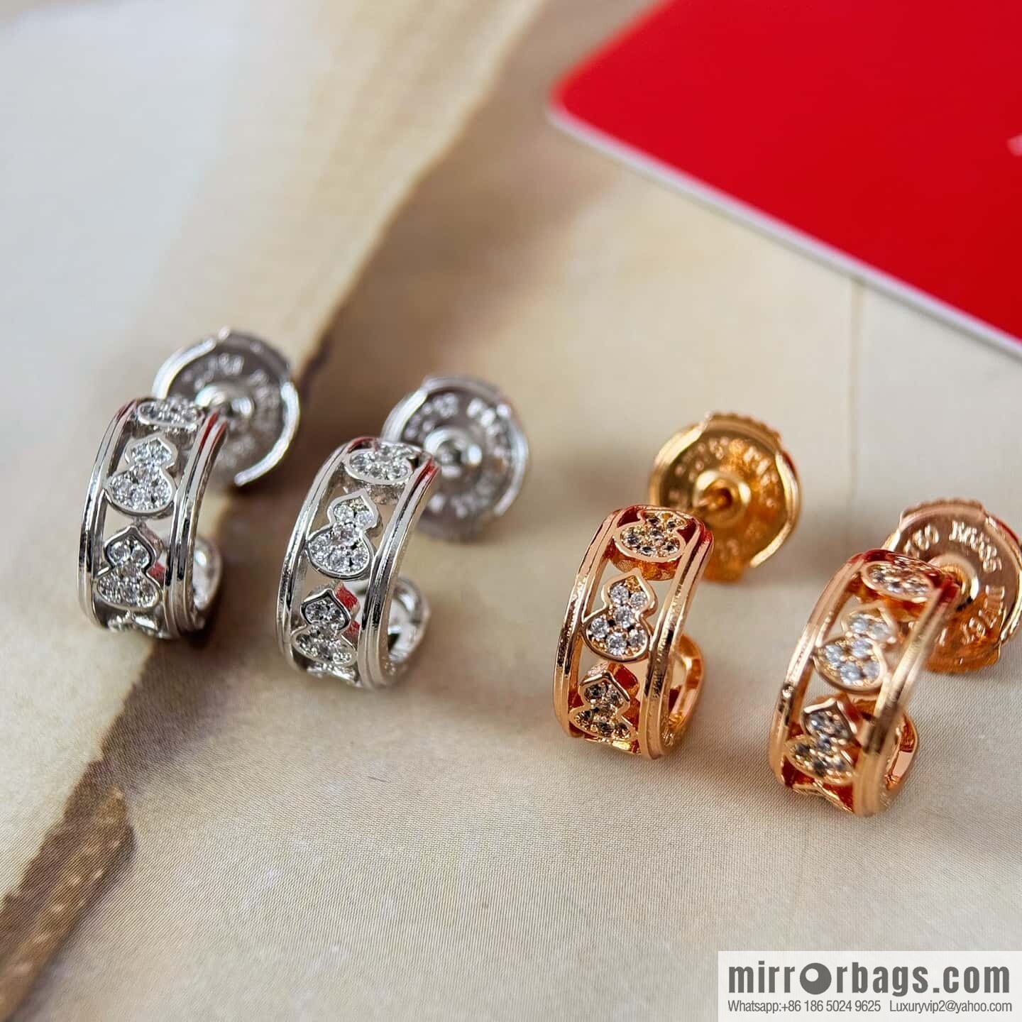 ❗️New ❗️ ☀️ Qeelin Petite Wulu full diamond gourd stud earrings ☀️