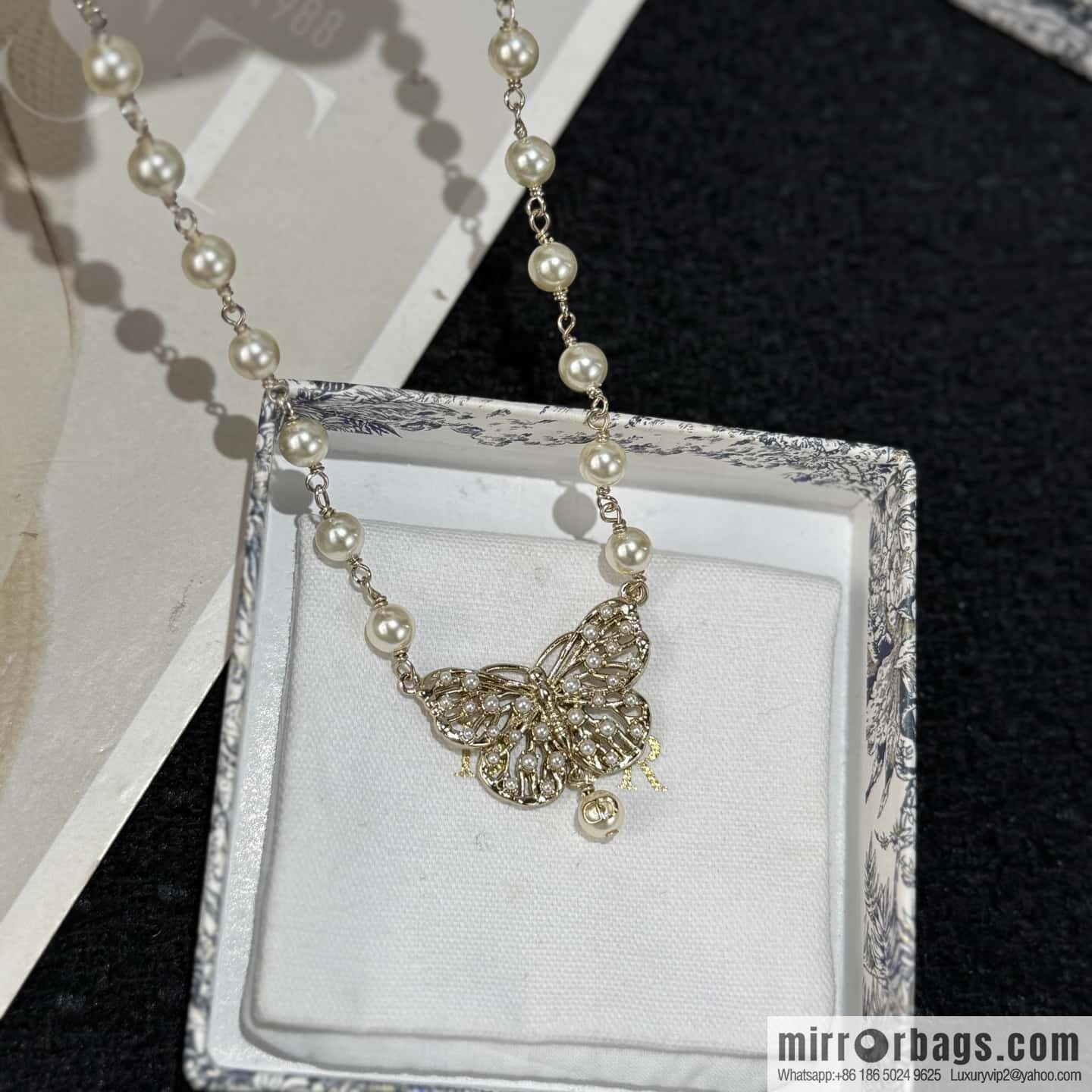 ❗️New ❗️ ☀️ New ☑️ Dior DIOR butterfly pearl necklace ☀️