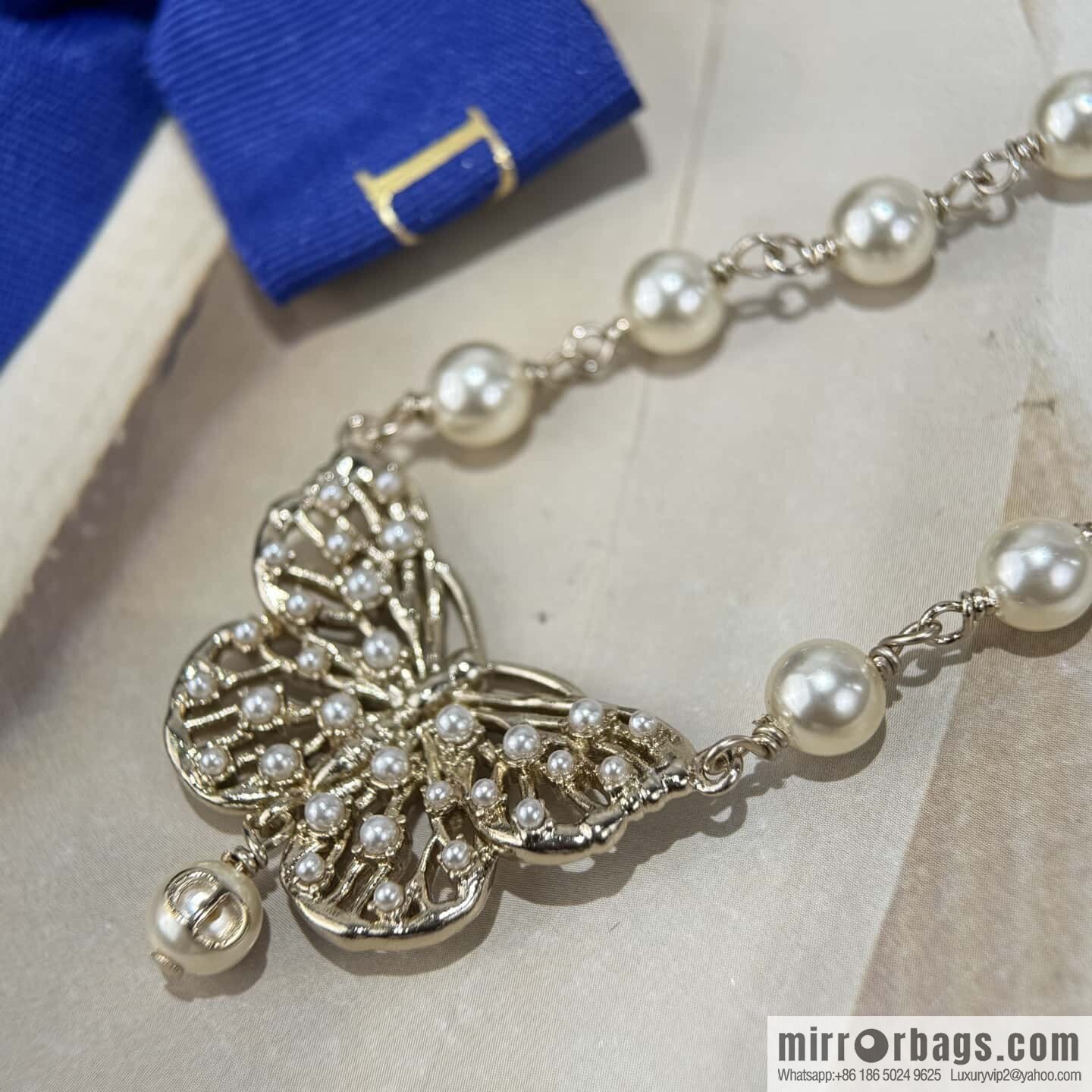 ❗️New ❗️ ☀️ New ☑️ Dior DIOR butterfly pearl necklace ☀️