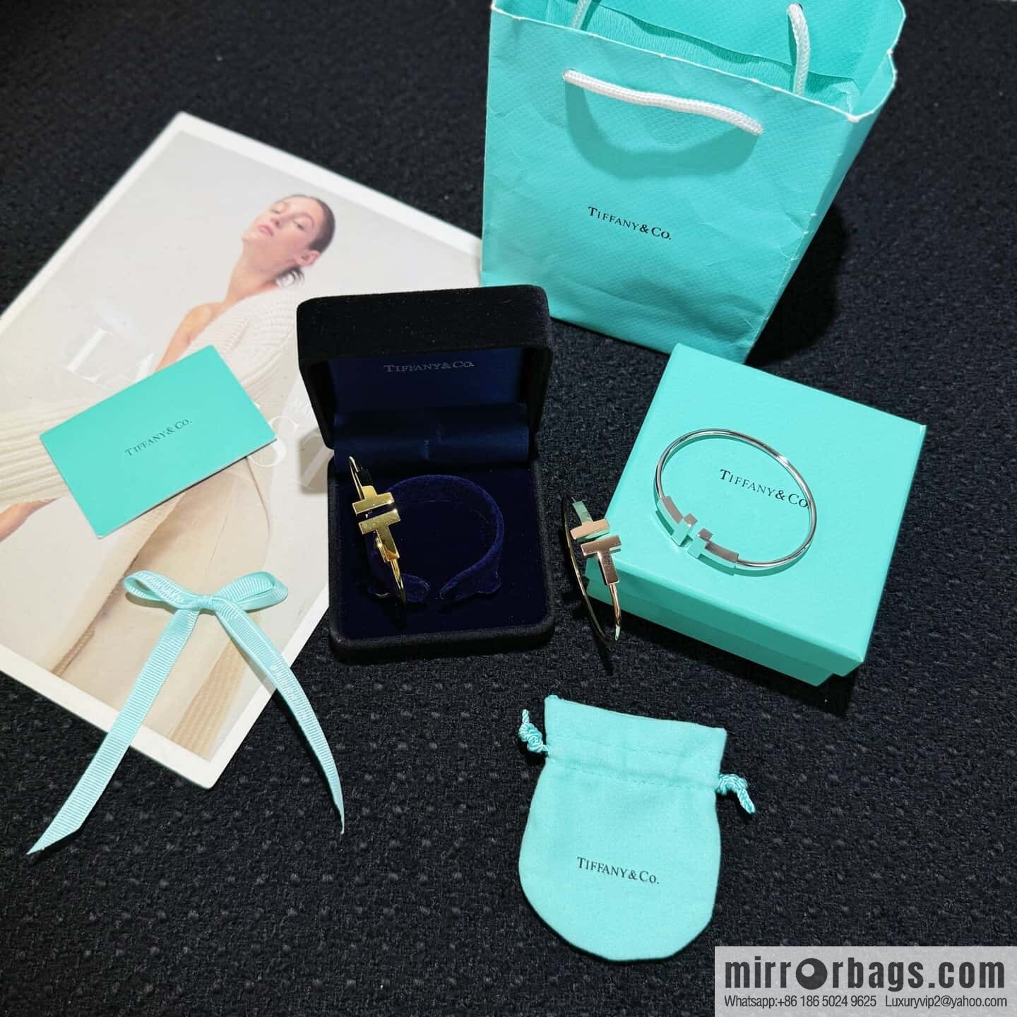 ❗️CNC version ❗️ ☀️ Tiffany & co, classic wide T series, glossy gold silver rose gold double T bracelet