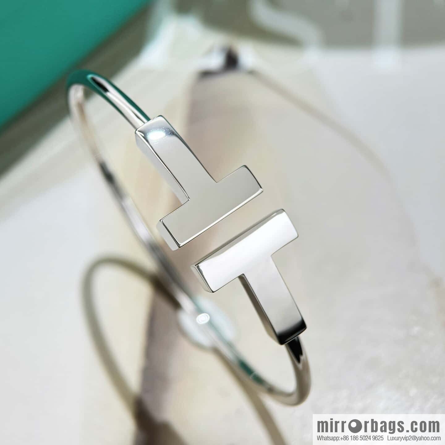 ❗️CNC version ❗️ ☀️ Tiffany & co, classic wide T series, glossy gold silver rose gold double T bracelet