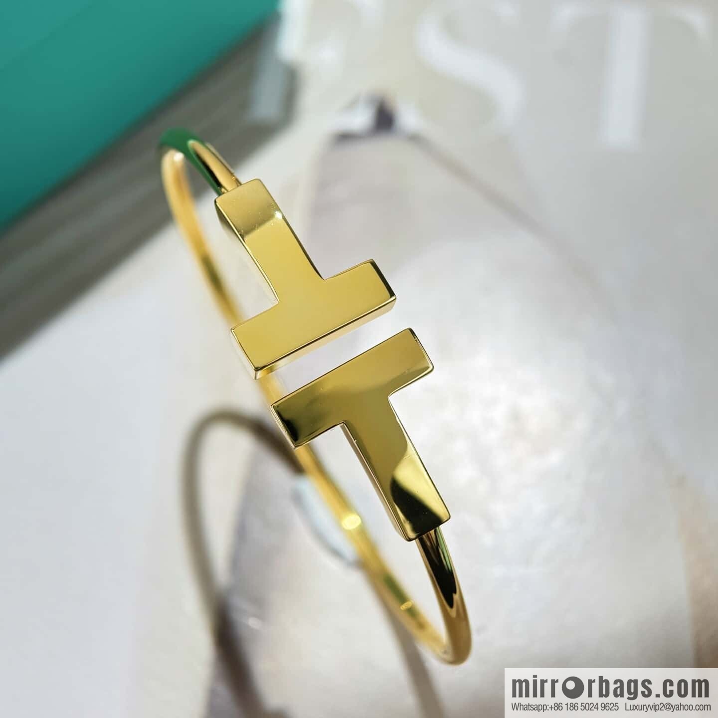 ❗️CNC version ❗️ ☀️ Tiffany & co, classic wide T series, glossy gold silver rose gold double T bracelet