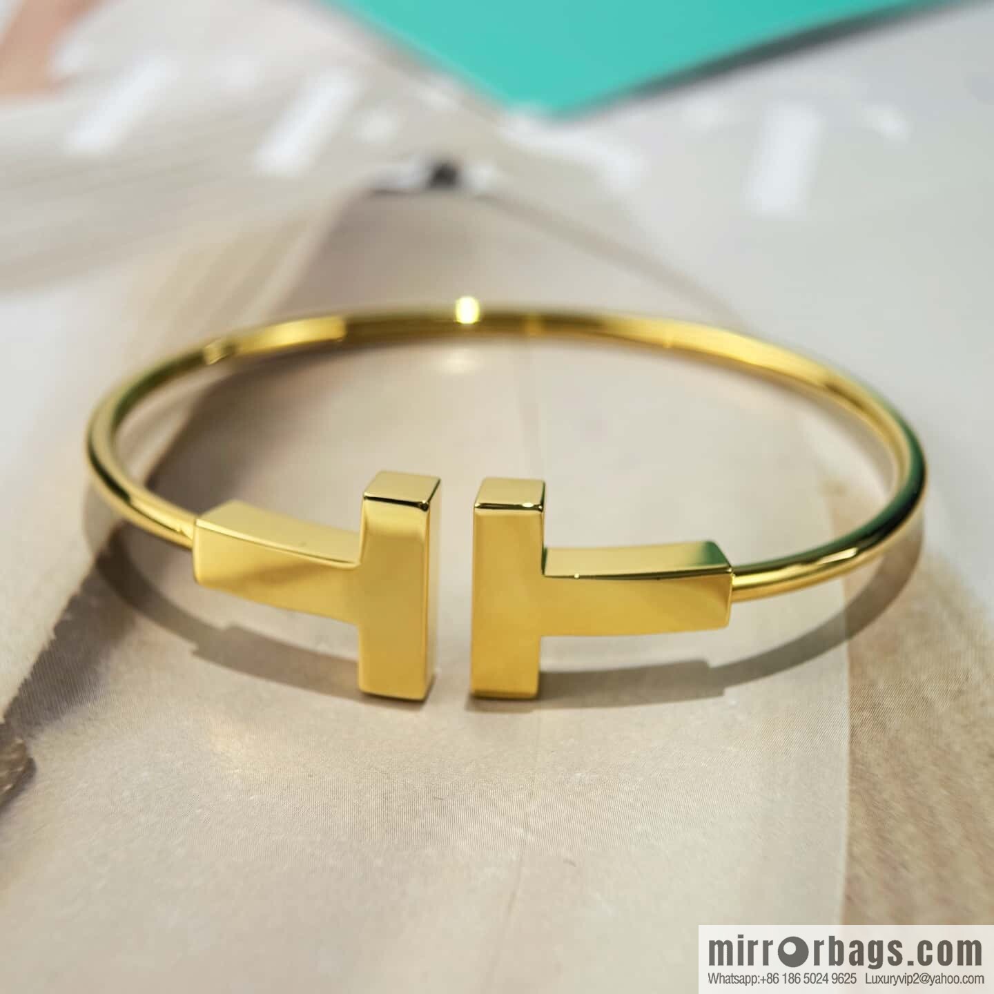❗️CNC version ❗️ ☀️ Tiffany & co, classic wide T series, glossy gold silver rose gold double T bracelet