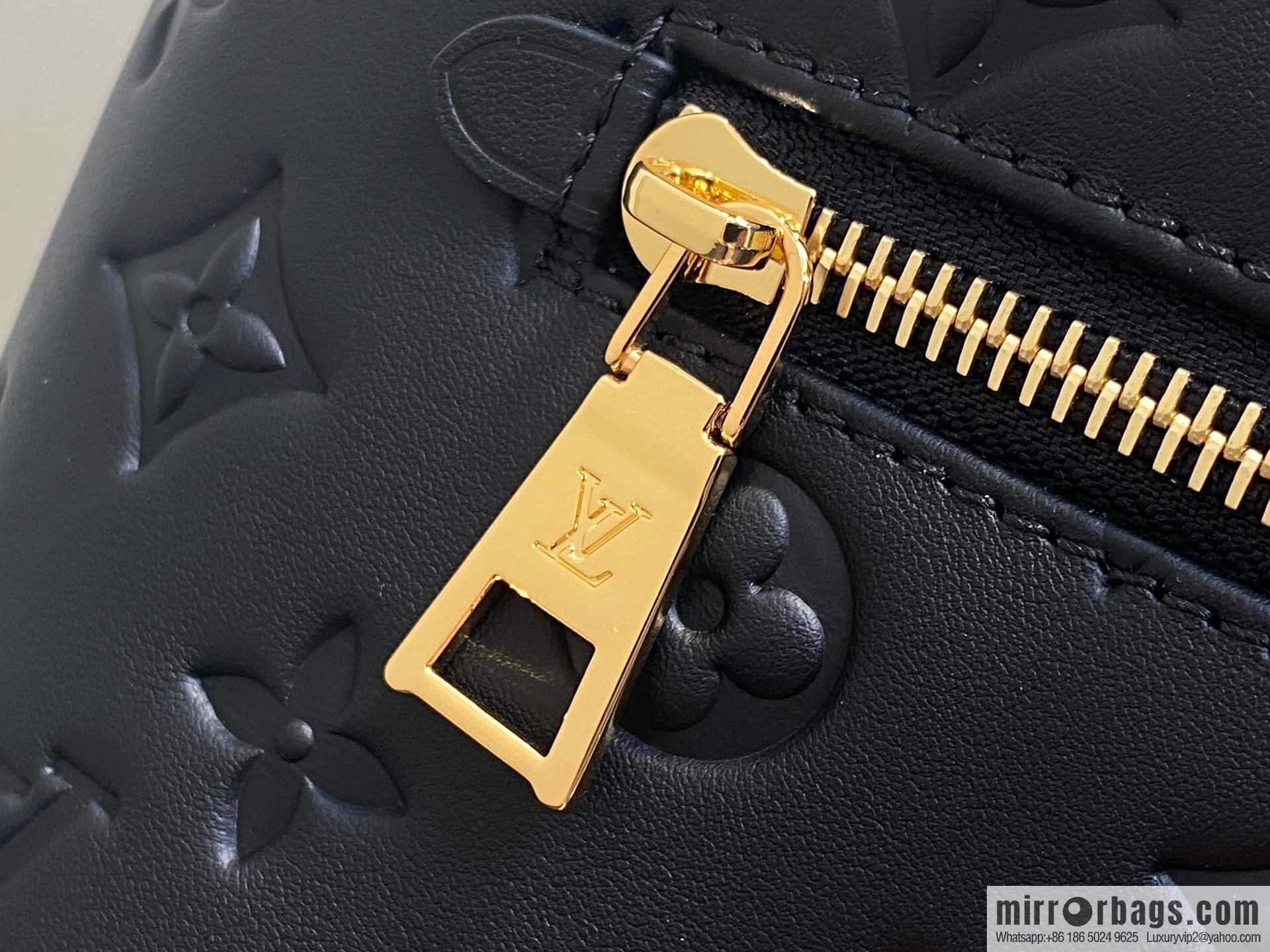 [Boutique‑grade] M13387 black, full leather embossed backpack COUSSIN BACKPACK mini handbag