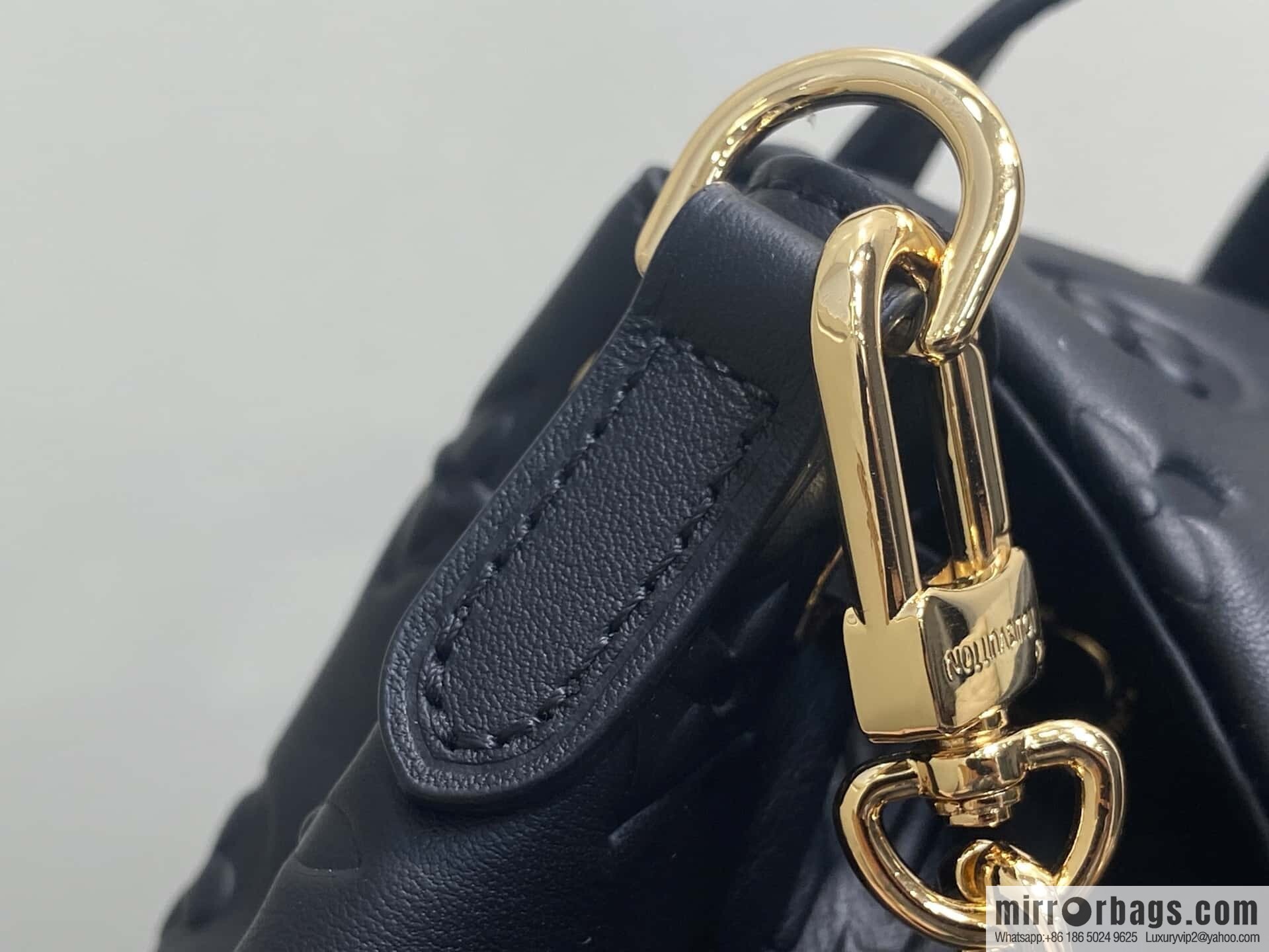 [Boutique‑grade] M13387 black, full leather embossed backpack COUSSIN BACKPACK mini handbag