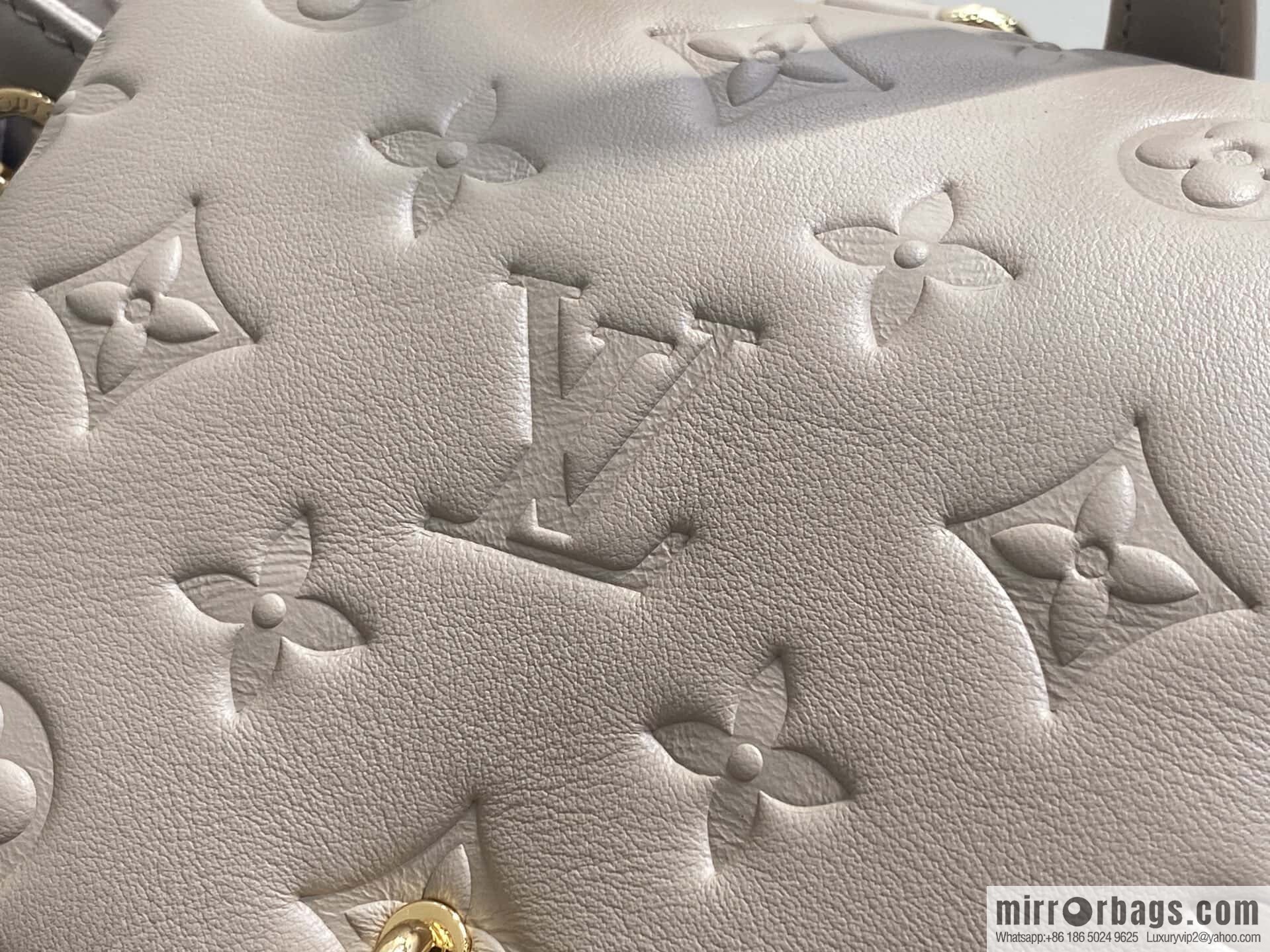 [Boutique‑grade] M13358 gray, full leather embossed backpack COUSSIN BACKPACK small handbag