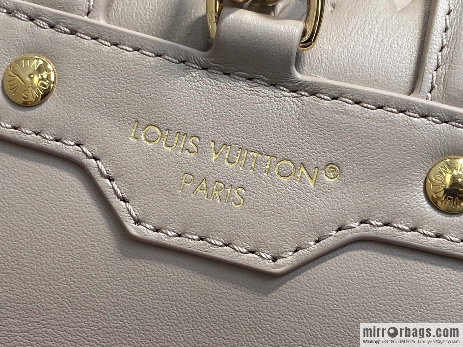 [Boutique‑grade] M13358 gray, full leather embossed backpack COUSSIN BACKPACK small handbag