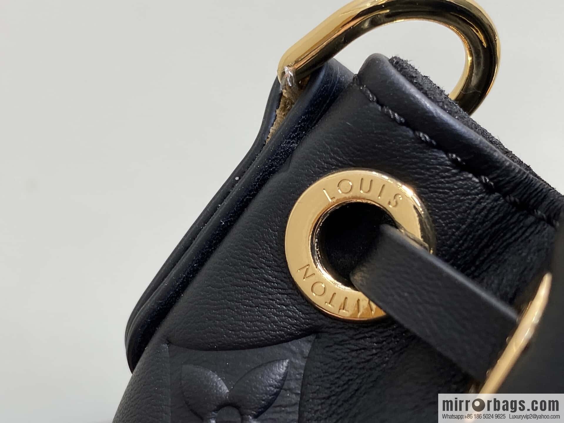 [Boutique‑grade] M13387 black, full leather embossed backpack COUSSIN BACKPACK mini handbag