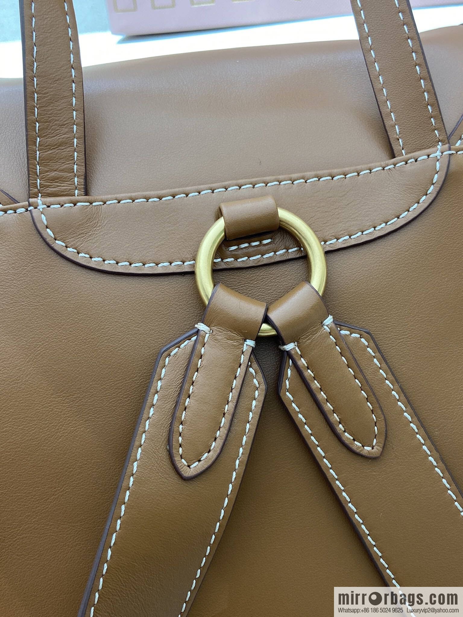 MIUMIU new backpack 5BZ042 large, caramel color