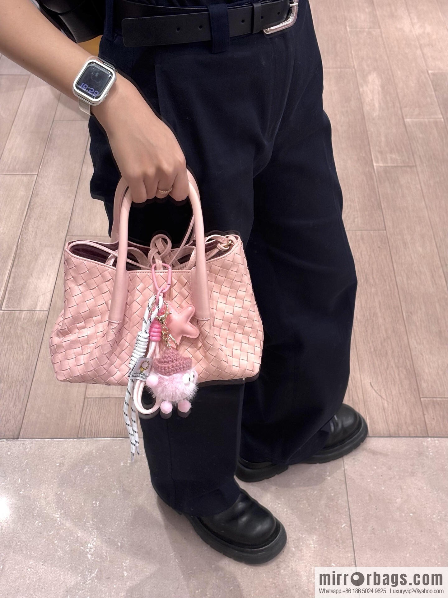 BV small Pinacoteca tote bag 819004 rose powder