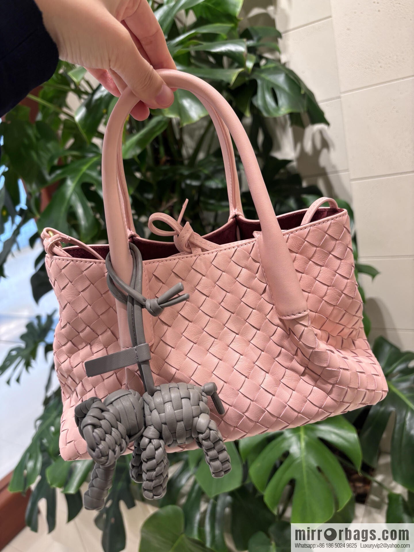 BV small Pinacoteca tote bag 819004 rose powder