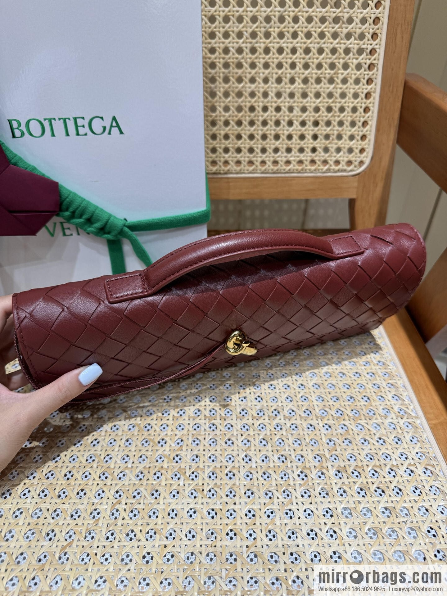 BV Andiamond clutch bag 741511 Shabili red