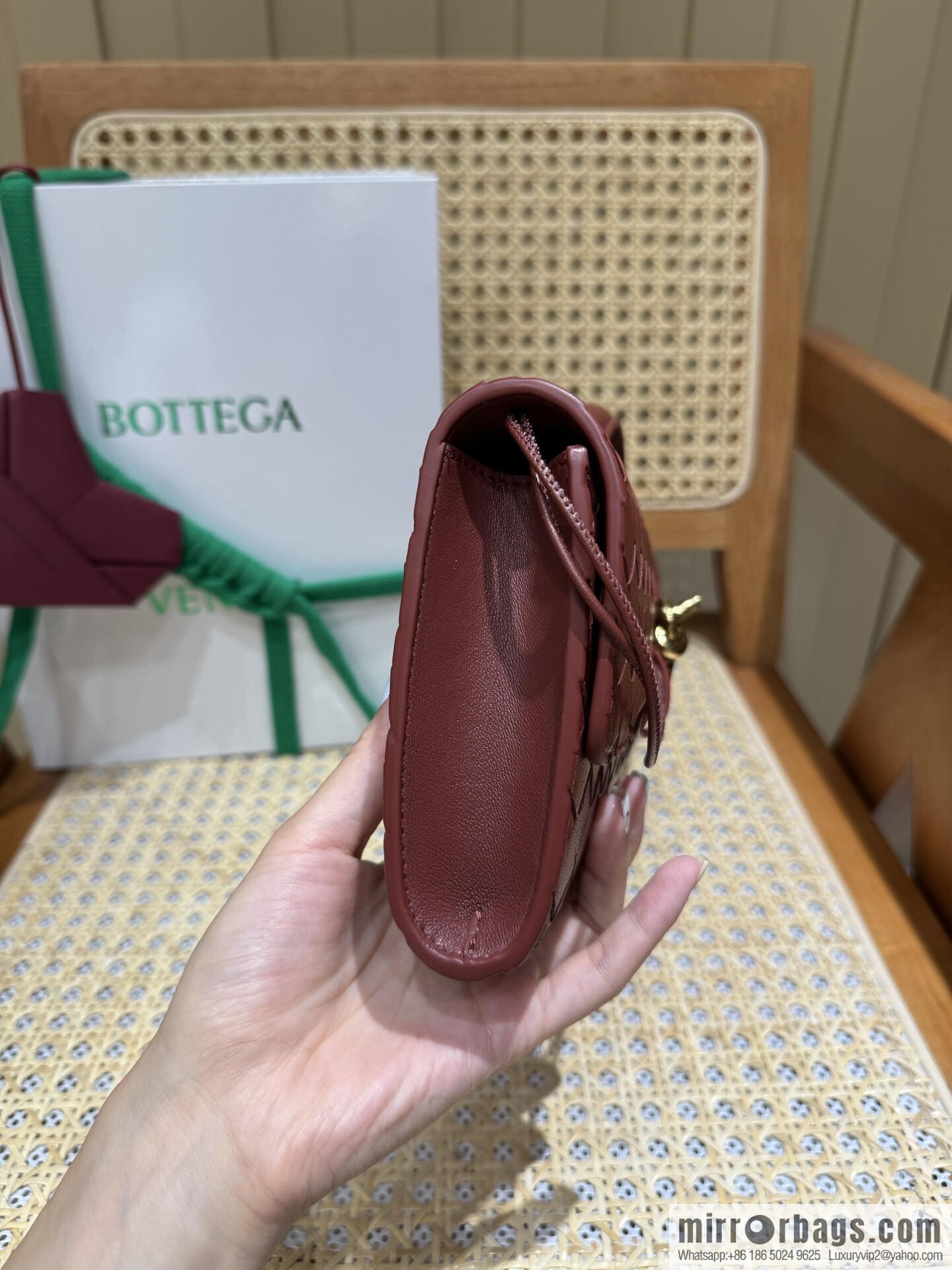 BV Andiamond clutch bag 741511 Shabili red