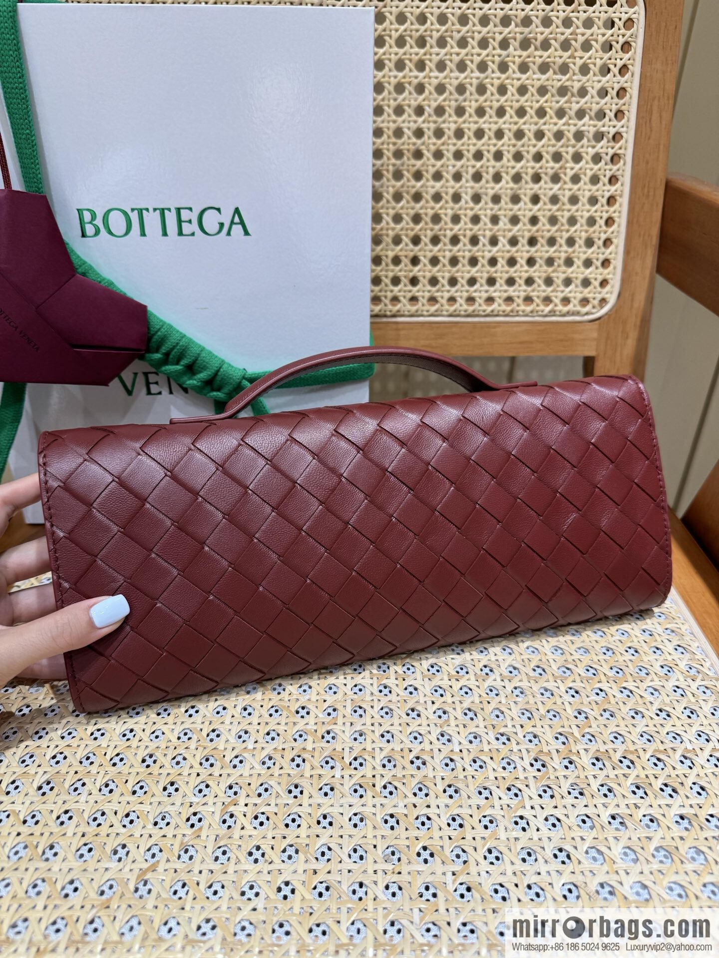 BV Andiamond clutch bag 741511 Shabili red
