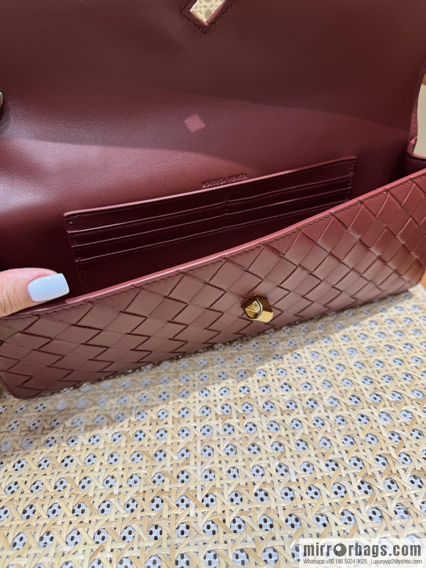 BV Andiamond clutch bag 741511 Shabili red