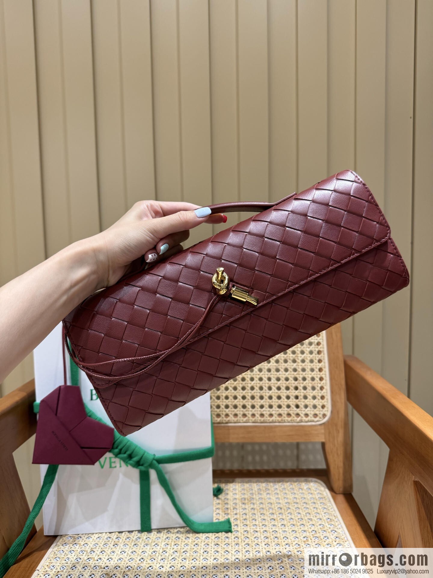 BV Andiamond clutch bag 741511 Shabili red