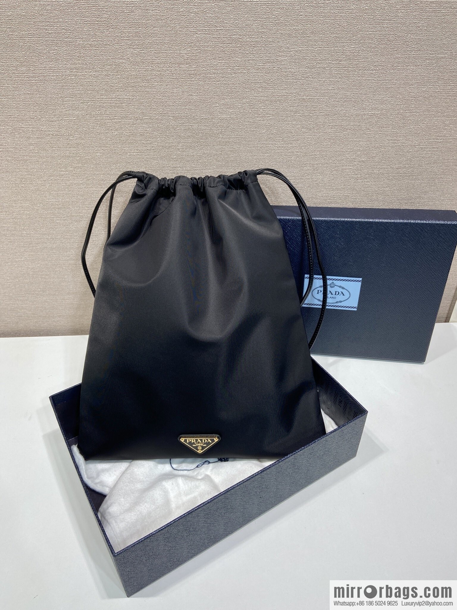 PRADA 🎉 new handbag 🎉 1NK001 drawstring pouch 🎉 black