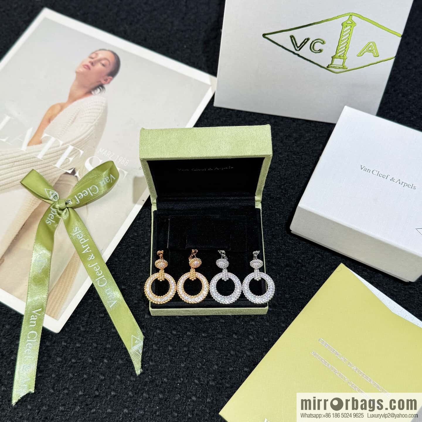 ☀️Van Cleef & Arpels Perlee diamonds earrings