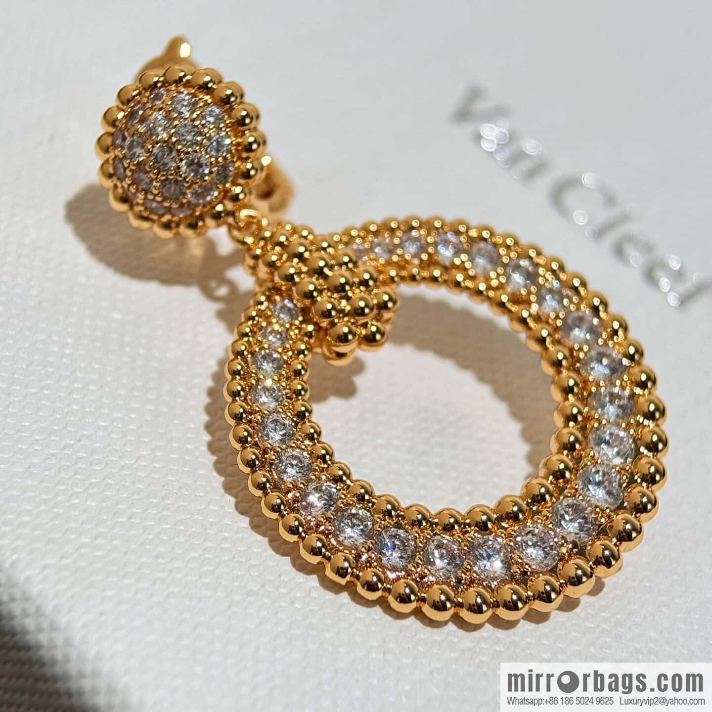 ☀️Van Cleef & Arpels Perlee diamonds earrings