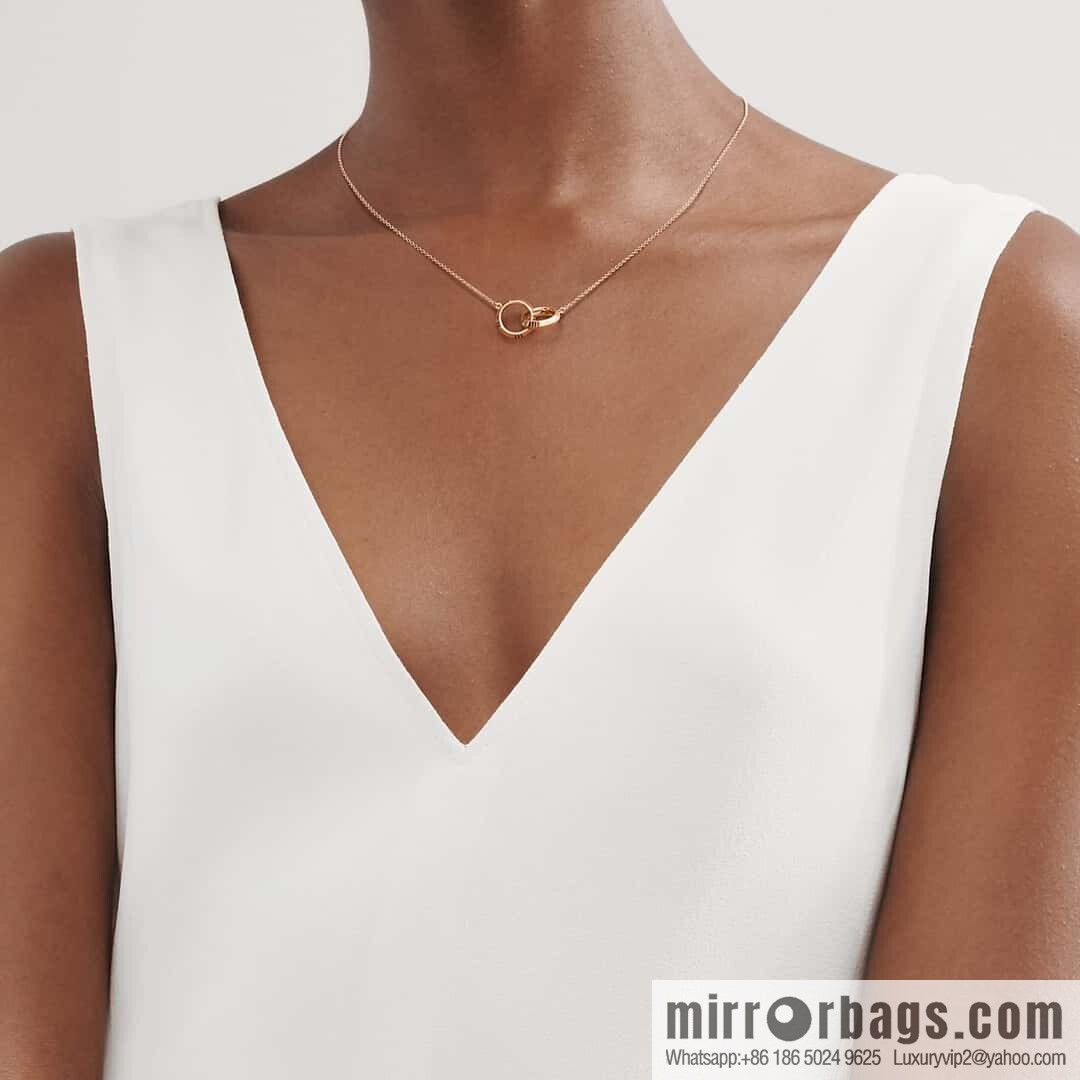 ❗️New ❗️ New ☑️ TIFFANY & Co. Tiffany X Buckle Double Ring Ring Necklace