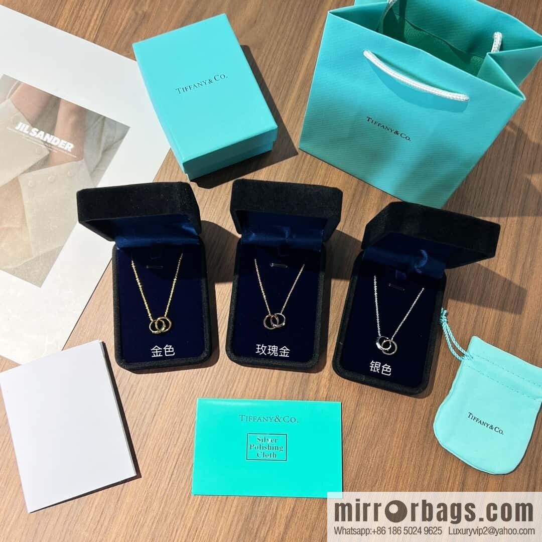 ❗️New ❗️ New ☑️ TIFFANY & Co. Tiffany X Buckle Double Ring Ring Necklace