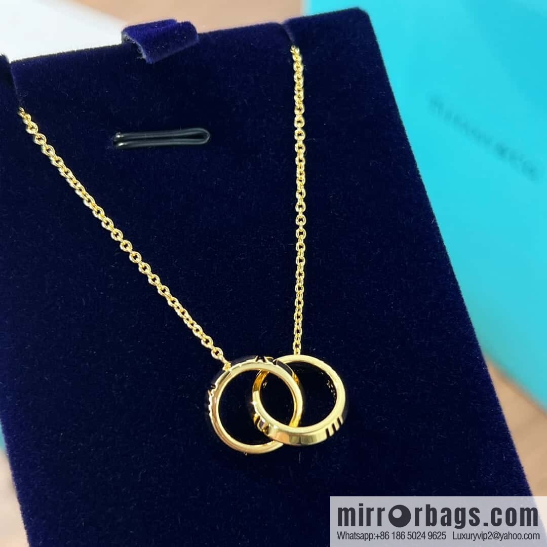 ❗️New ❗️ New ☑️ TIFFANY & Co. Tiffany X Buckle Double Ring Ring Necklace